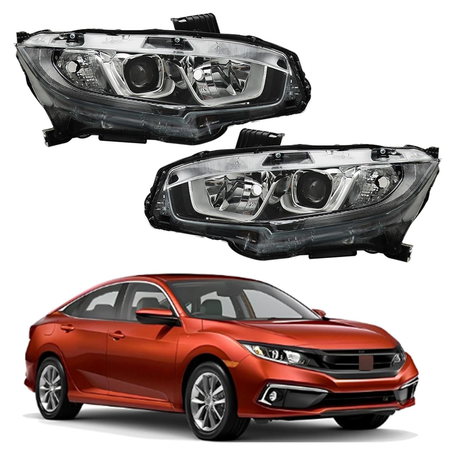 Conjunto de Faros Halógenos Thomletha para Honda Civic 2016-2020