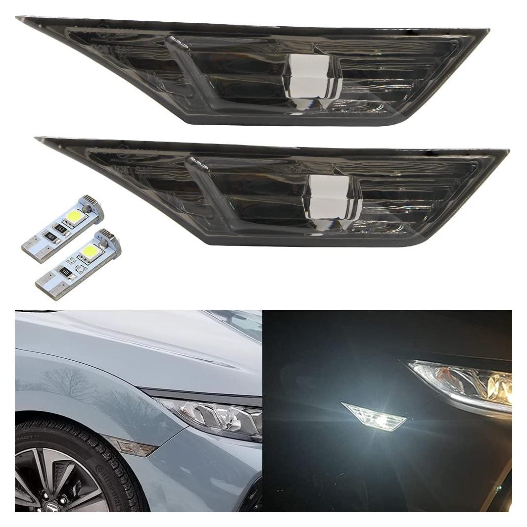 Luces de Marcador Lateral LED NJSBYL para Honda Civic 2016-2022