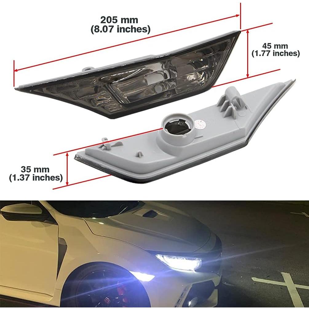 Luces de Marcador Lateral LED NJSBYL para Honda Civic 2016-2022