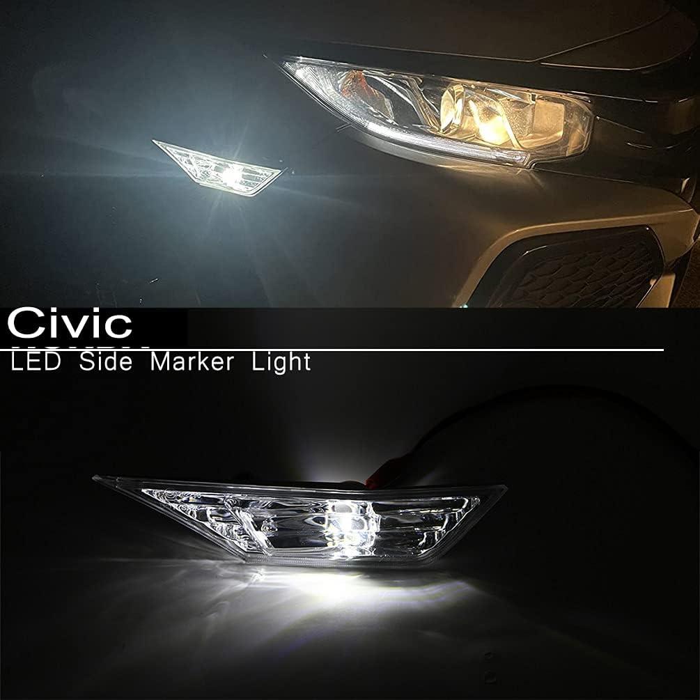 Luces de Marcador Lateral LED NJSBYL para Honda Civic 2016-2022