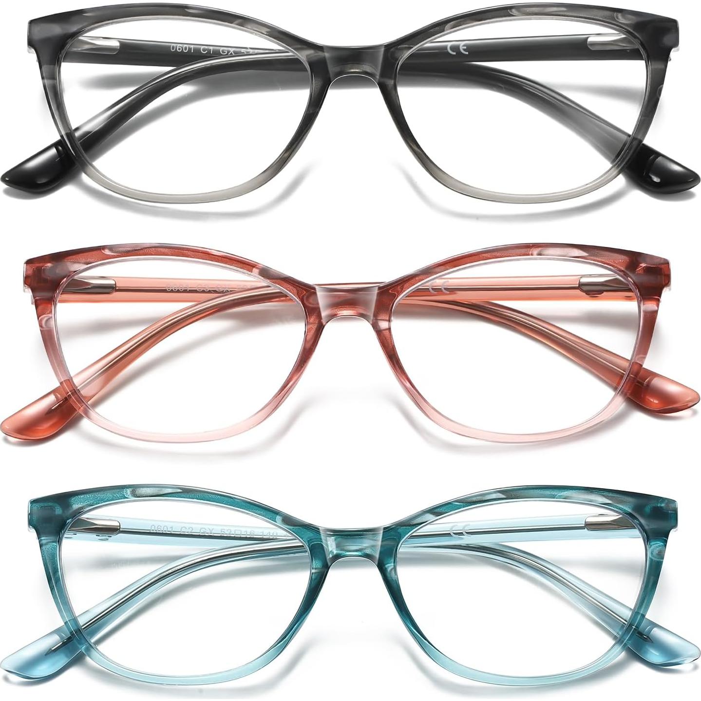 Gafas de lectura estilo gato Kafirlo 3 paquetes bloqueo luz azul