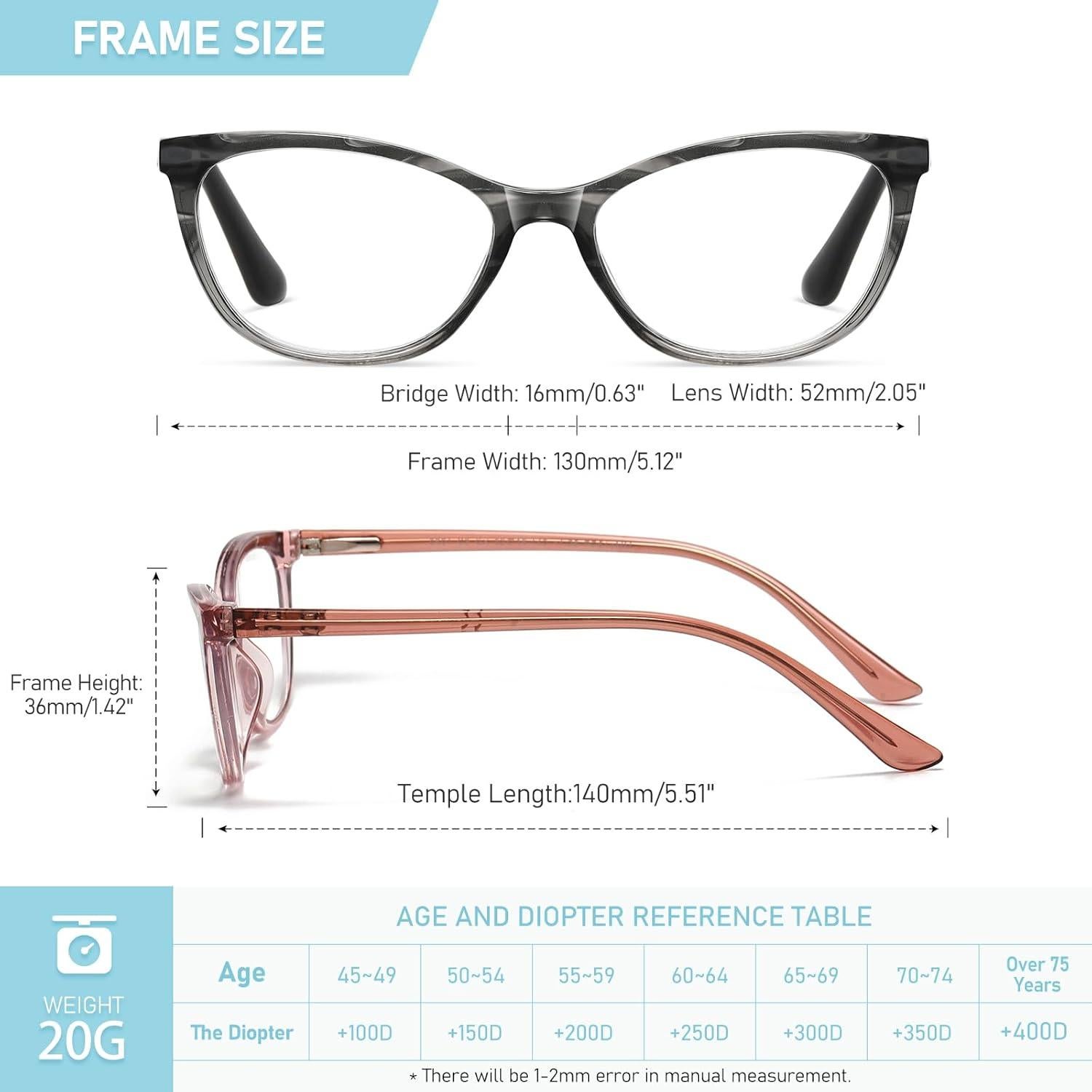 Gafas de lectura estilo gato Kafirlo 3 paquetes bloqueo luz azul