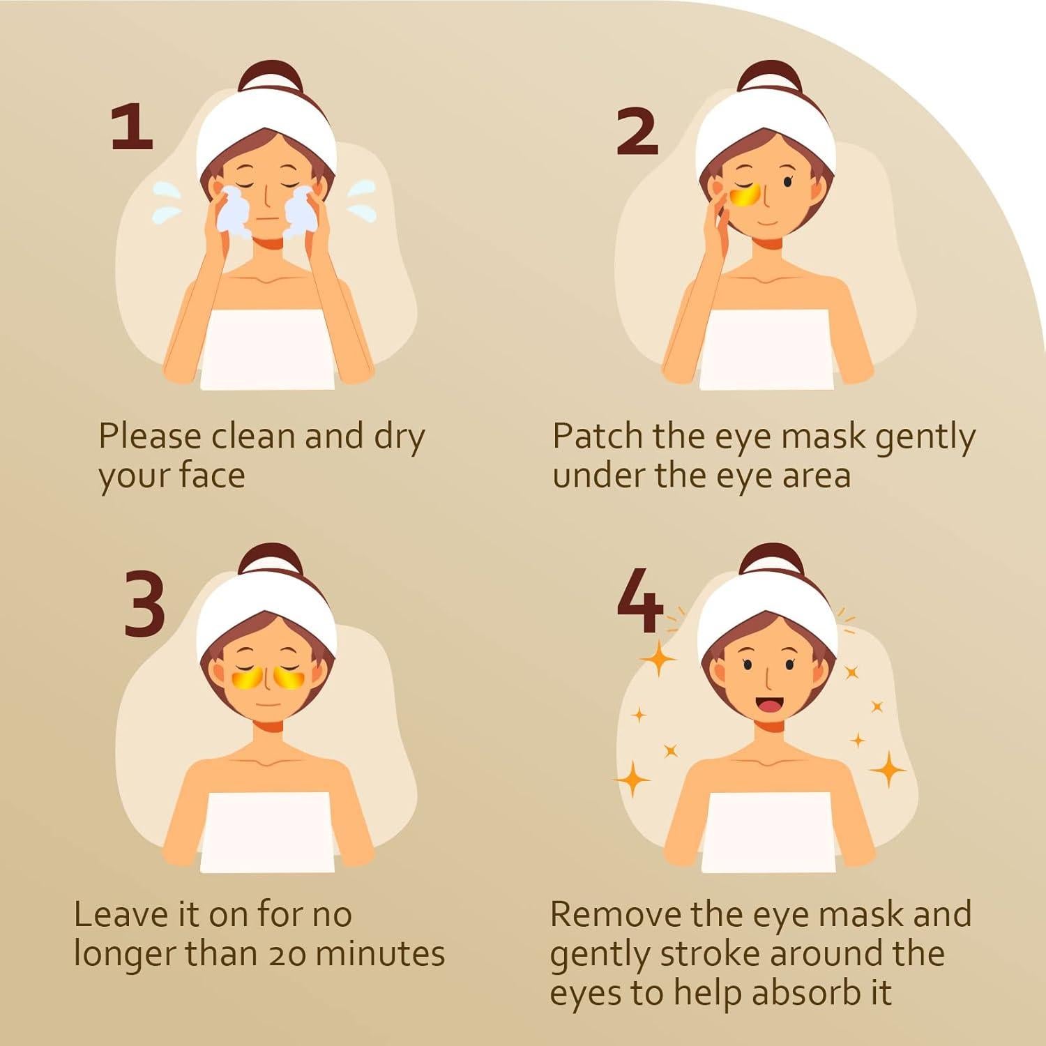 Parche para Ojos Taimand 30 Pares Colágeno Oro 24K