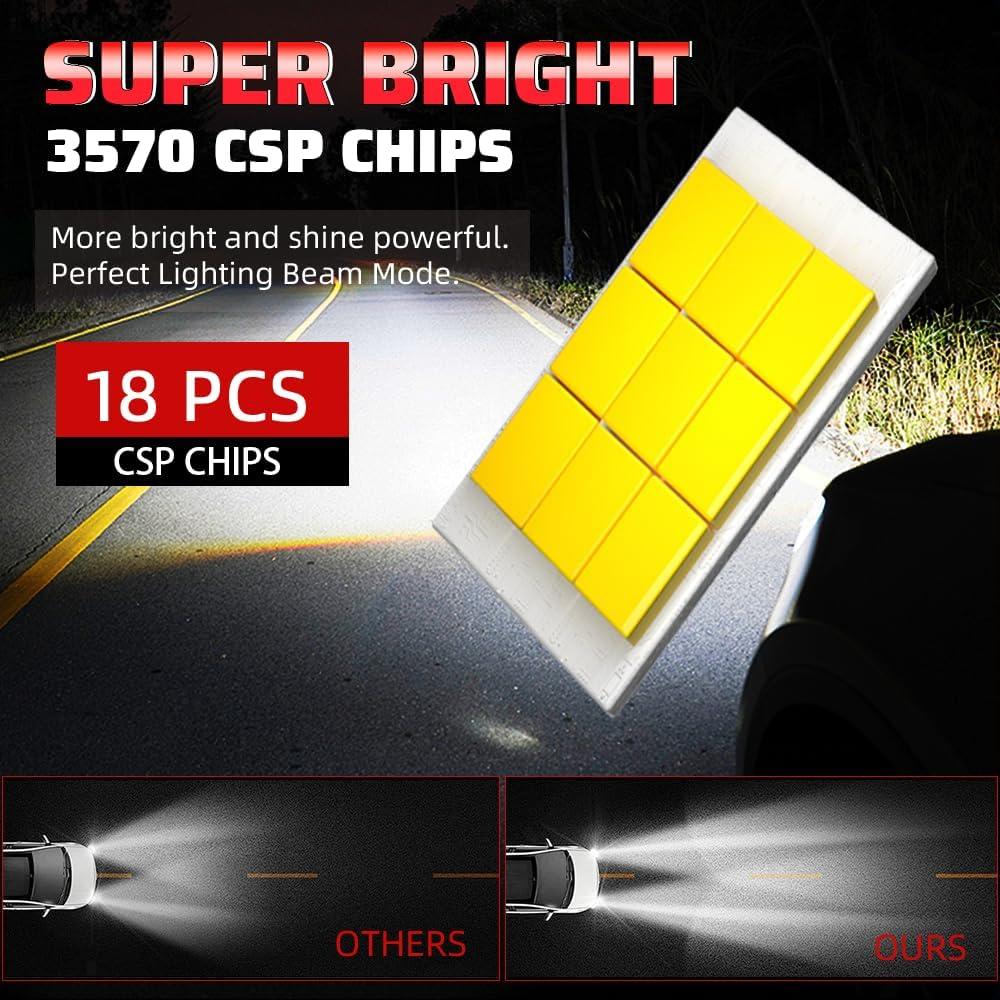 Bombillas H7 PCKXAZL para Mercedes-Benz C250 C300 C350 - 600% Brillantes, 60000 Horas Vida Útil, IP68