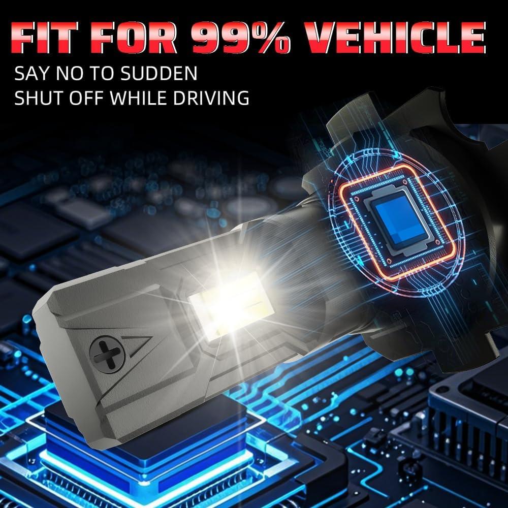 Bombillas H7 PCKXAZL para Mercedes-Benz C250 C300 C350 - 600% Brillantes, 60000 Horas Vida Útil, IP68