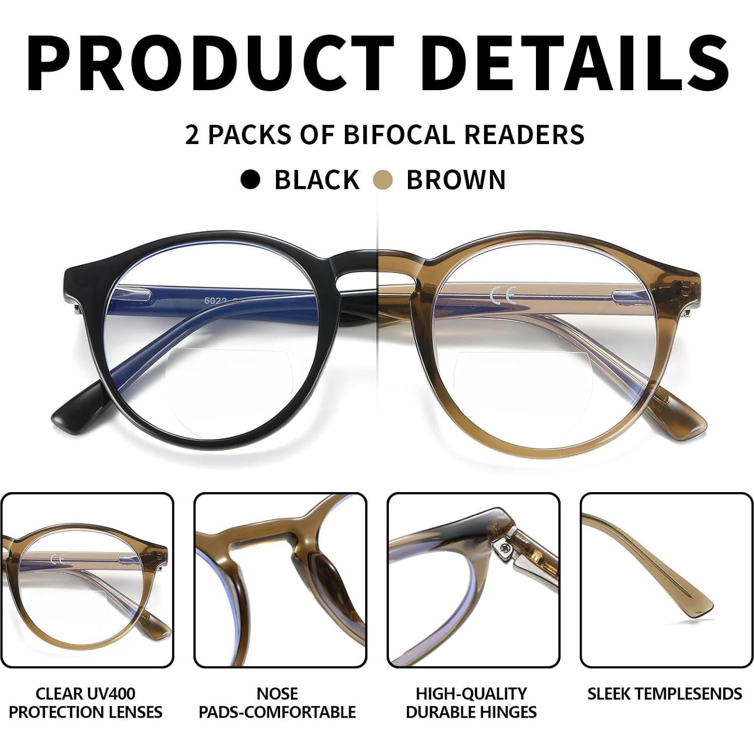 Gafas de lectura bifocales Kafirlo con bloqueo luz azul 3.0D