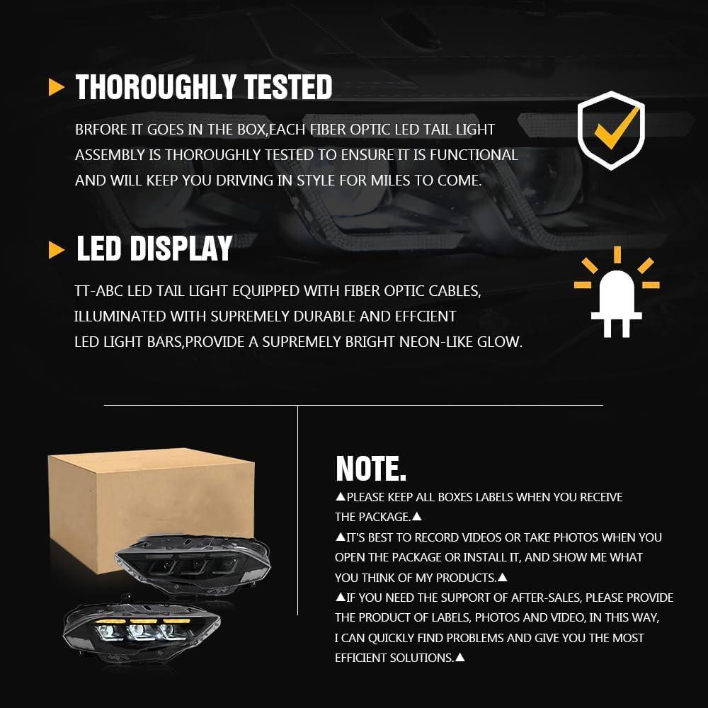 Faros LED COOLCMP para Ford Mustang 2015-2017 y Shelby 2016-2020