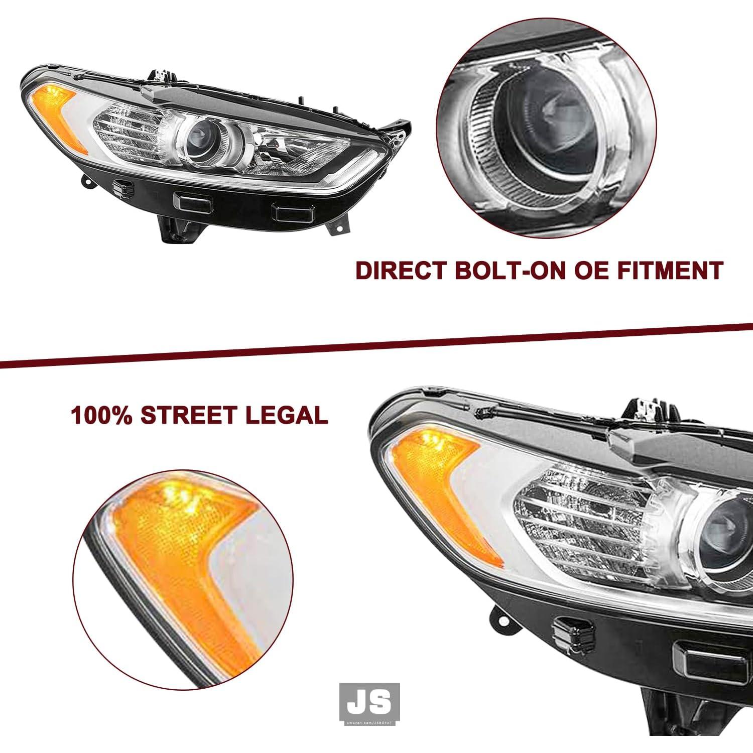 Faros Proyector Cromado JSBOYAT para Ford Fusion 2013-2016