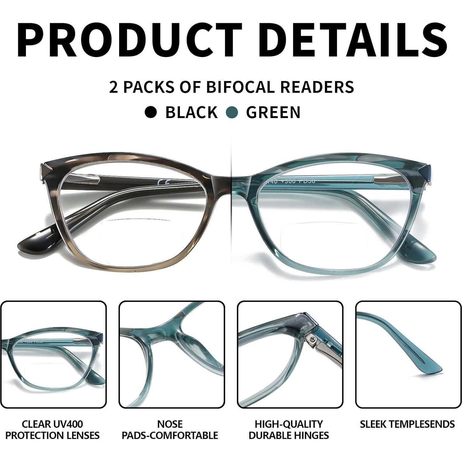 Gafas de lectura bifocales Kafirlo ojo de gato con luz azul