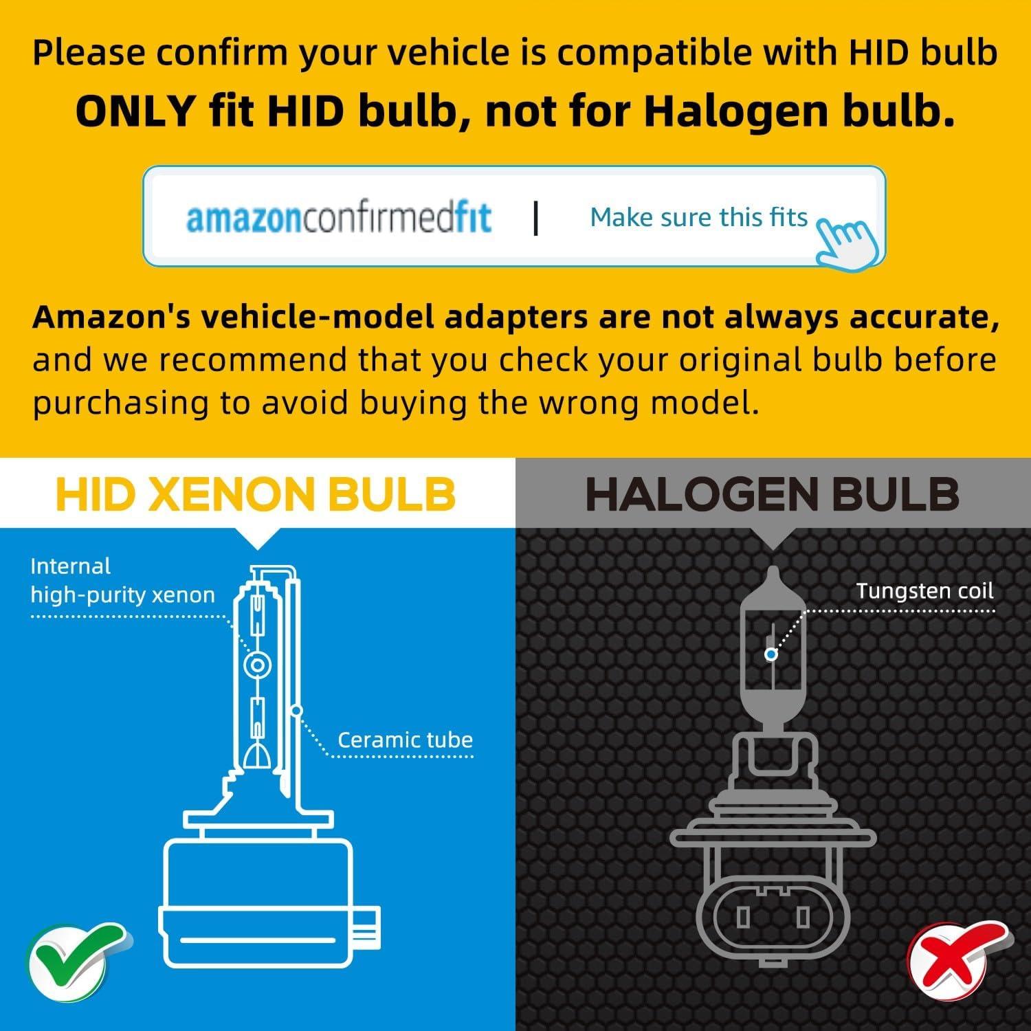 Bombillas HID Xenon D3S Sinoparcel 6000K 35W Paquete de 2