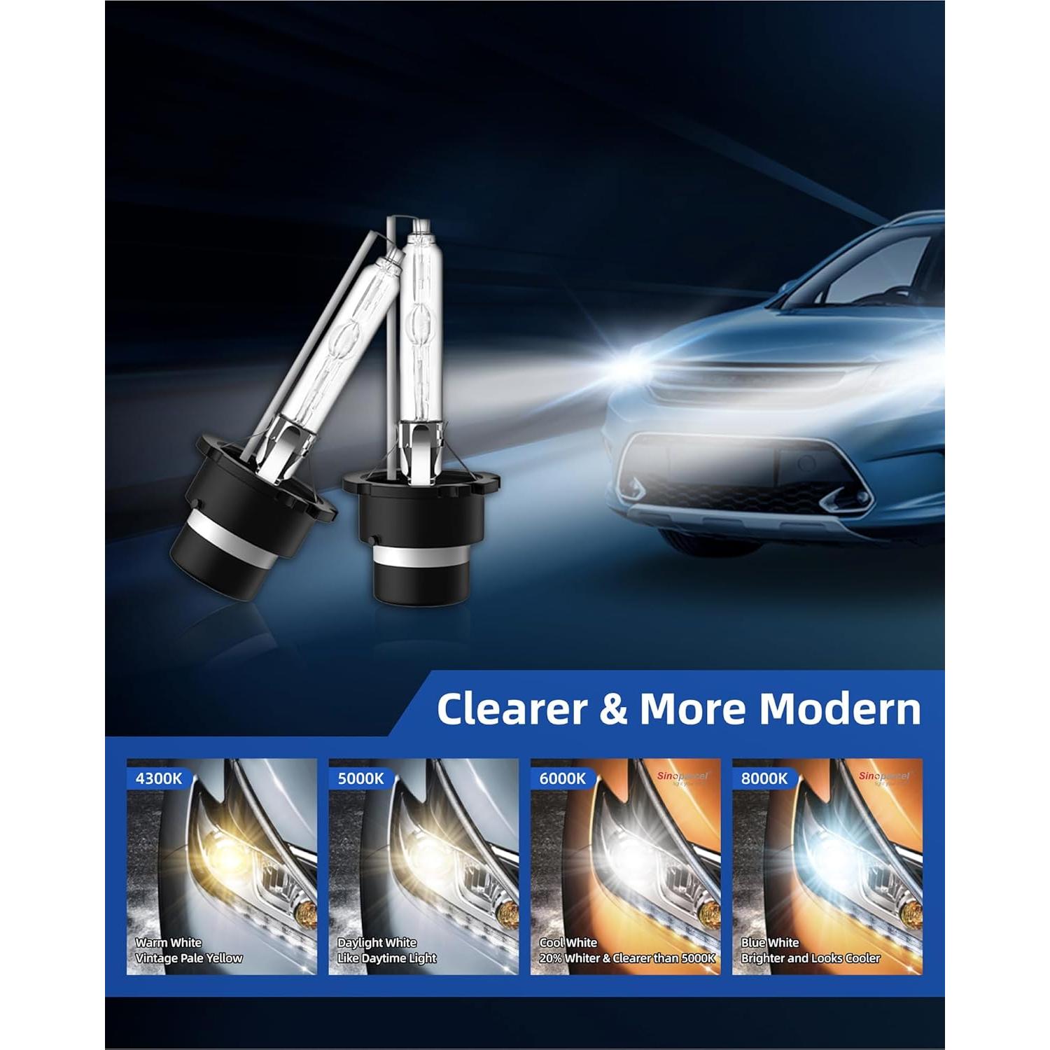 Bombillas Xenon HID D2S Sinoparcel 6000K 35W - Paquete de 2