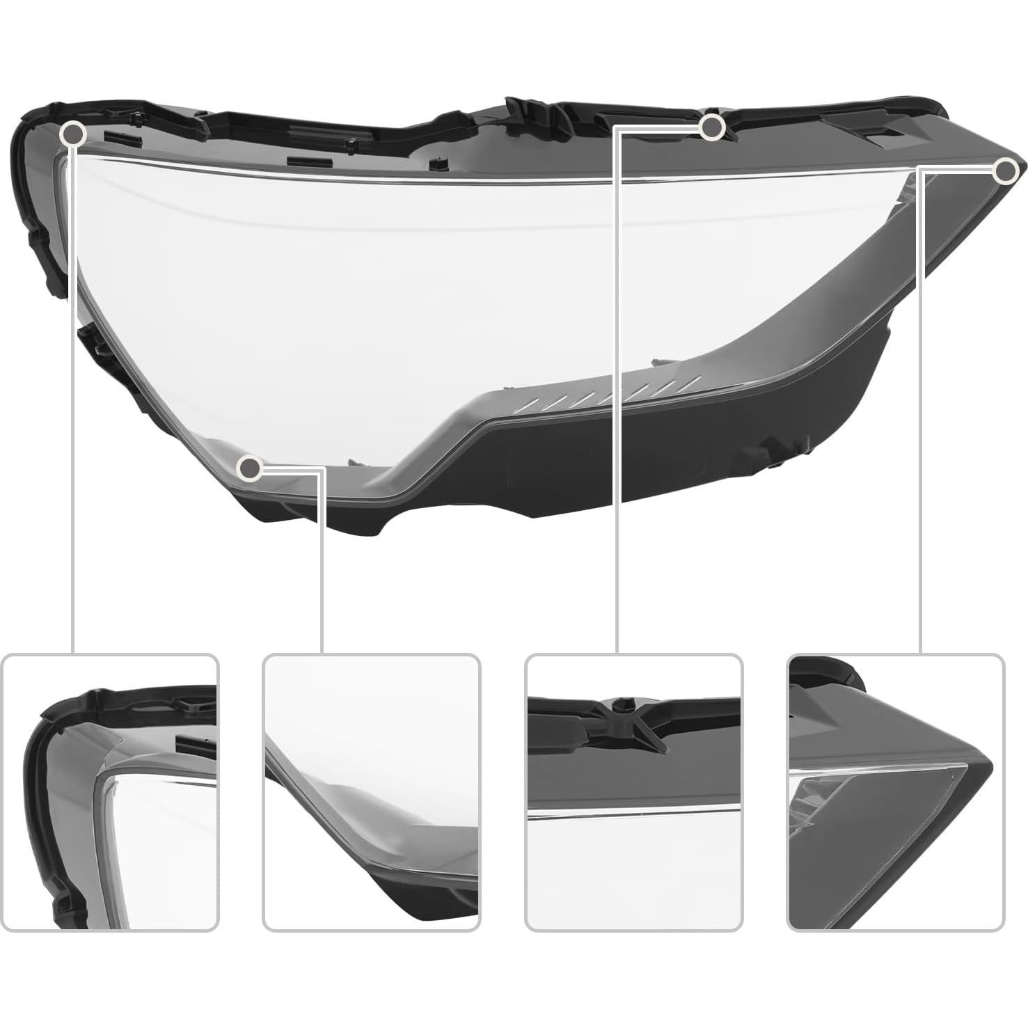 Cubierta de Lente de Faro TemoGoda para Audi Q3 2019-2023 Derecha