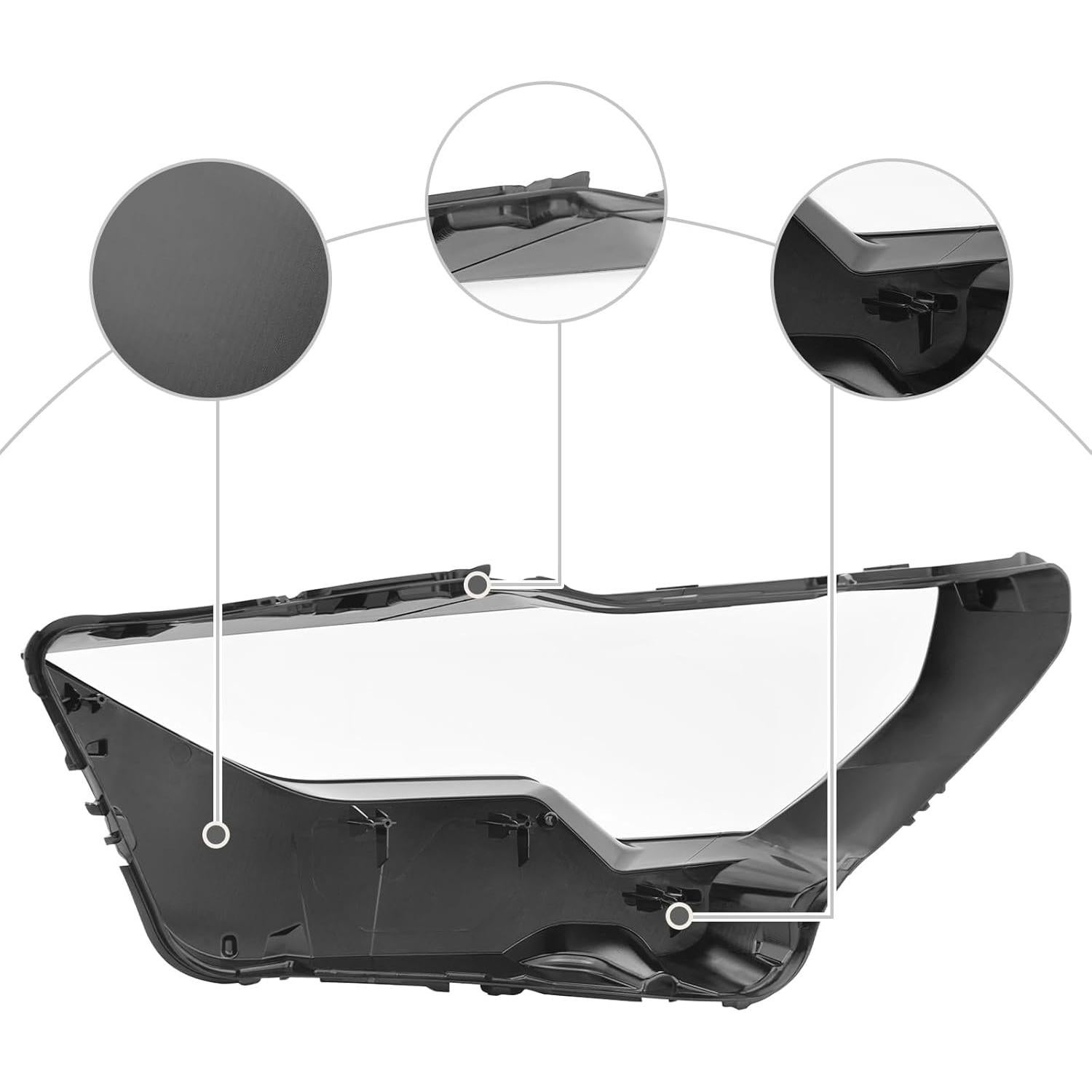 Cubierta de Lente de Faro TemoGoda para Audi Q3 2019-2023 Derecha