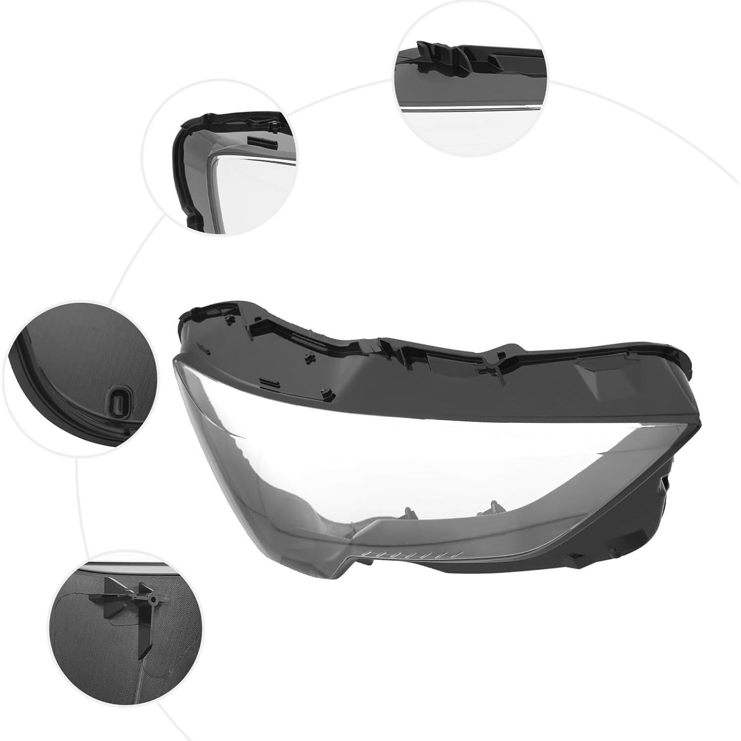 Cubierta de Lente de Faro TemoGoda para Audi Q3 2019-2023 Derecha