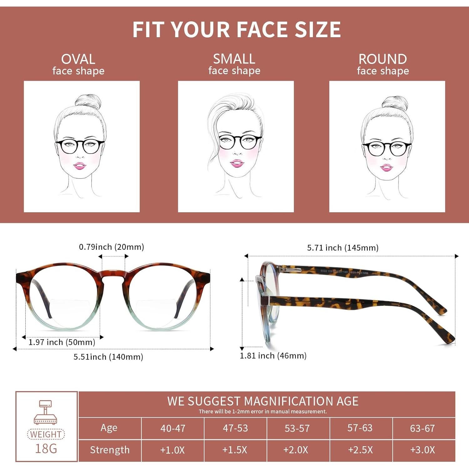 Gafas de lectura bifocales Kafirlo con bloqueo luz azul 1.5D