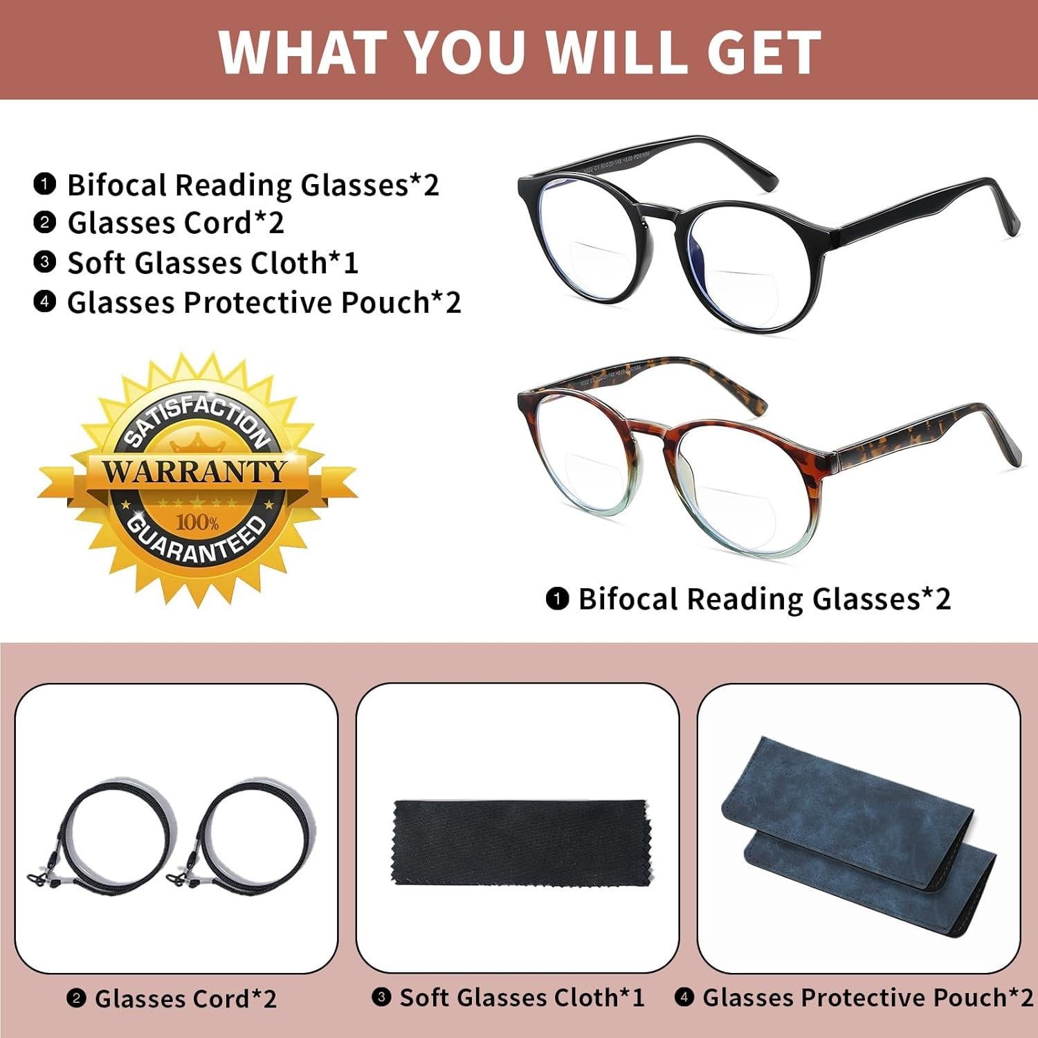 Gafas de lectura bifocales Kafirlo con bloqueo luz azul 1.5D