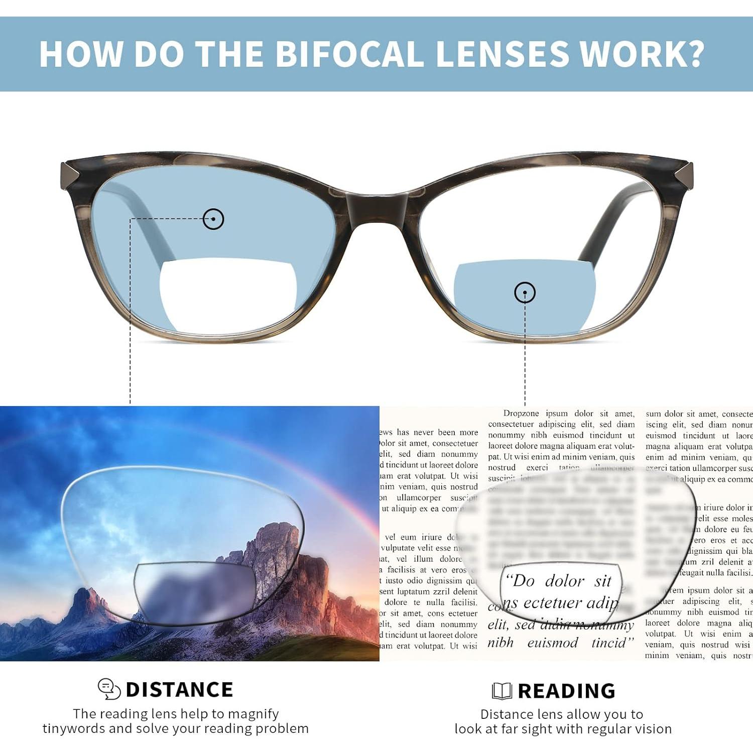 Gafas de lectura bifocales Kafirlo 1.25D bloqueo luz azul