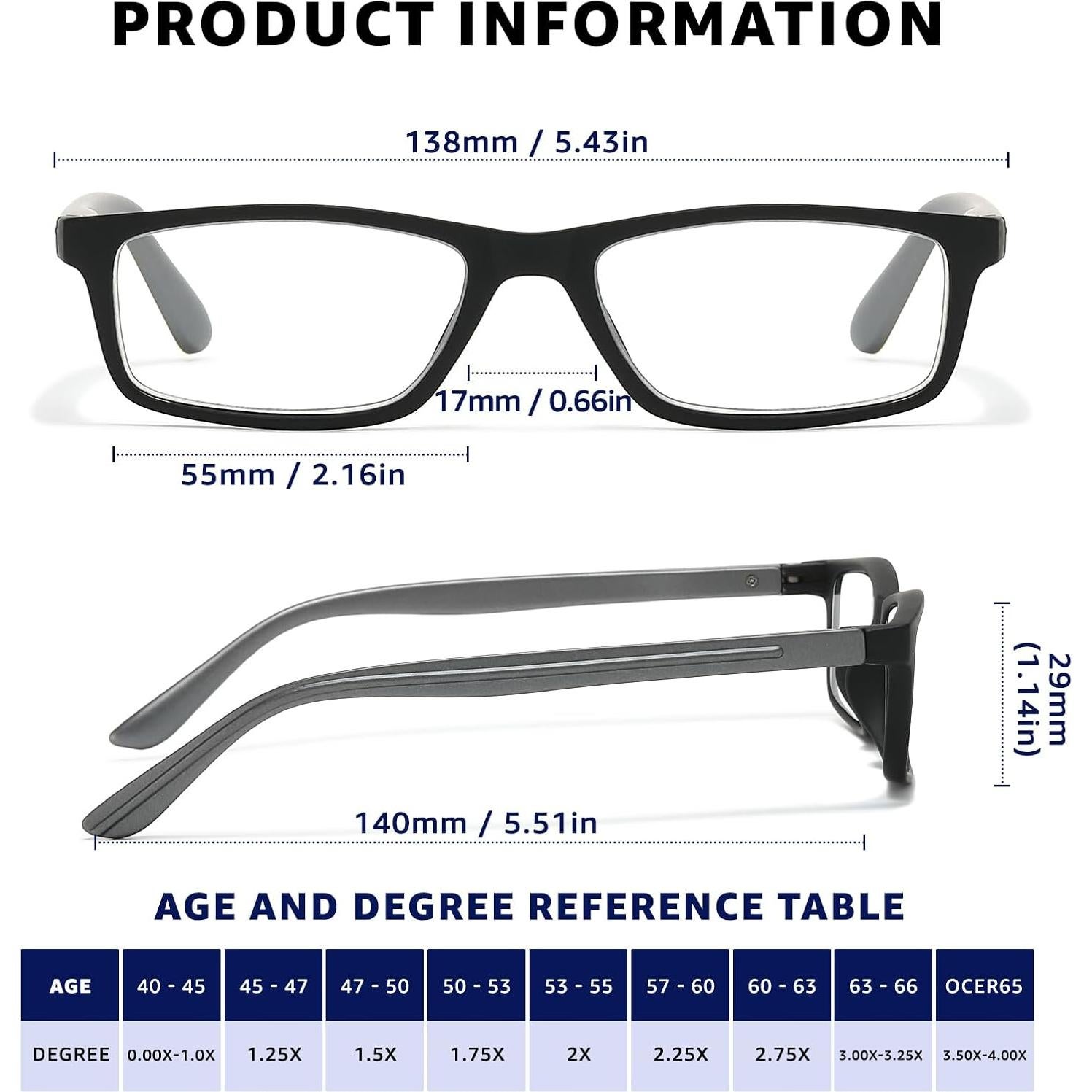 Gafas de lectura fotocromáticas LVIOE 2.0x protección UV
