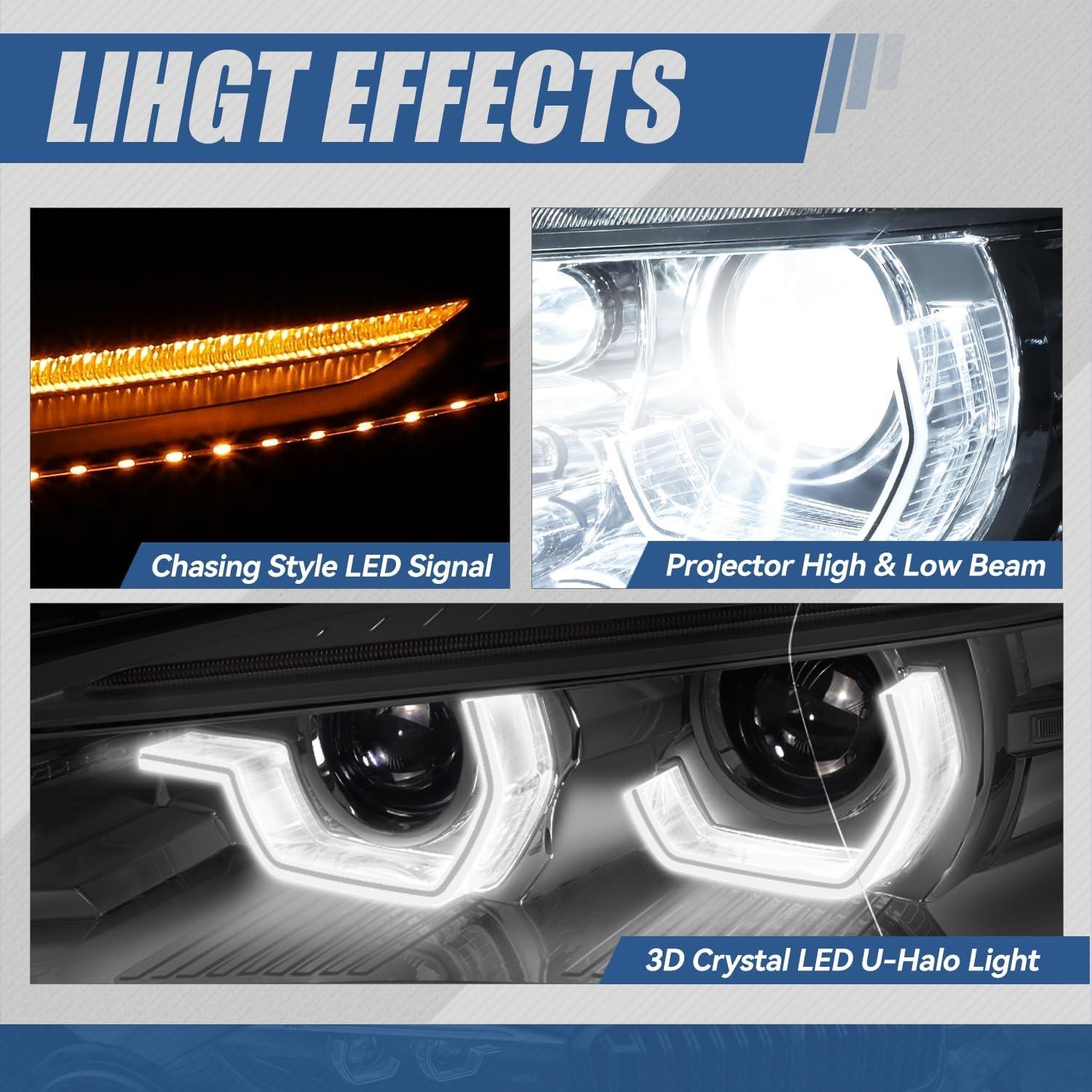 Faro HID Auto Dynasty para BMW X5 2014-2018, LED DRL U-Halo