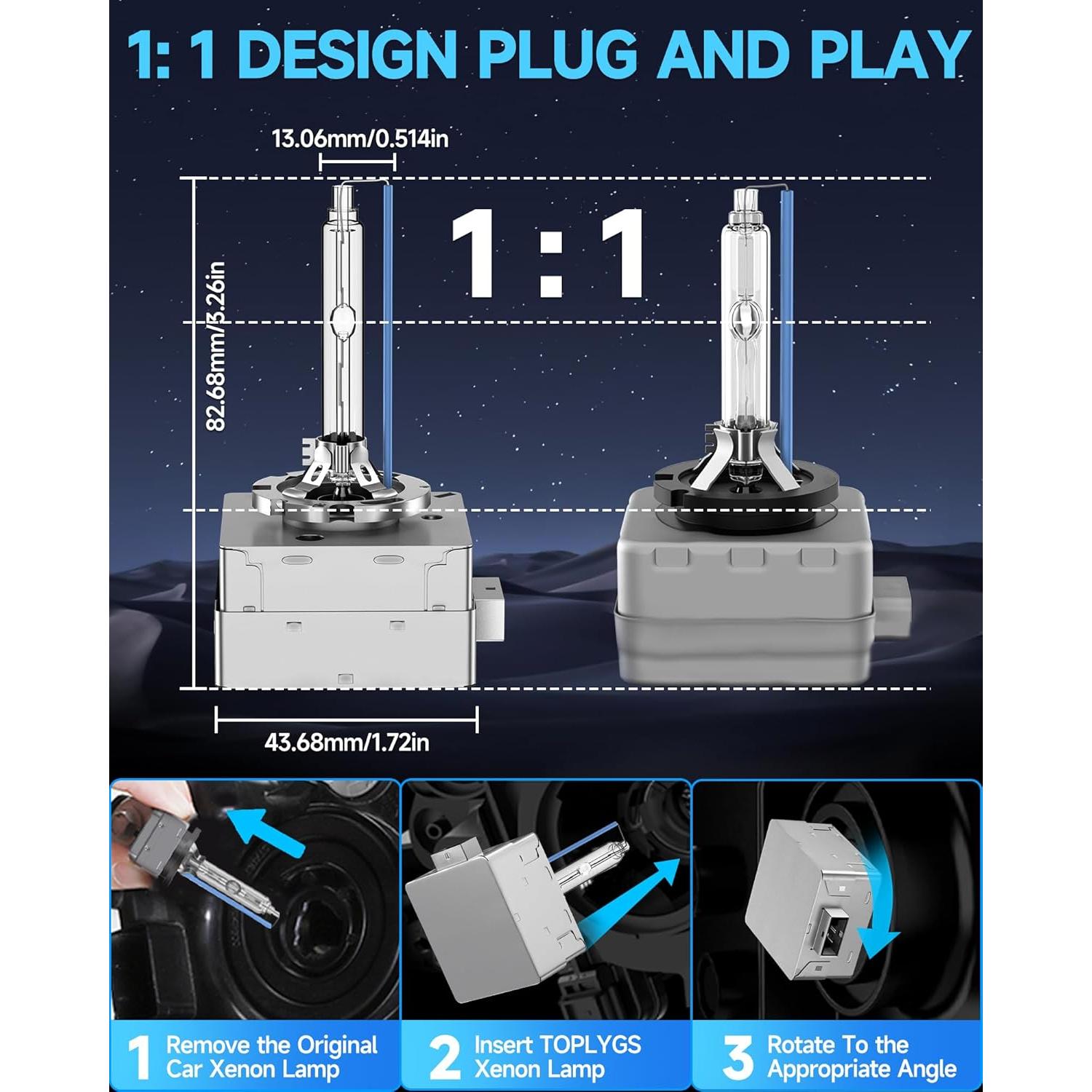 Bombilla D1S HID Xenón TOPLYGS 8000K 35W para BMW