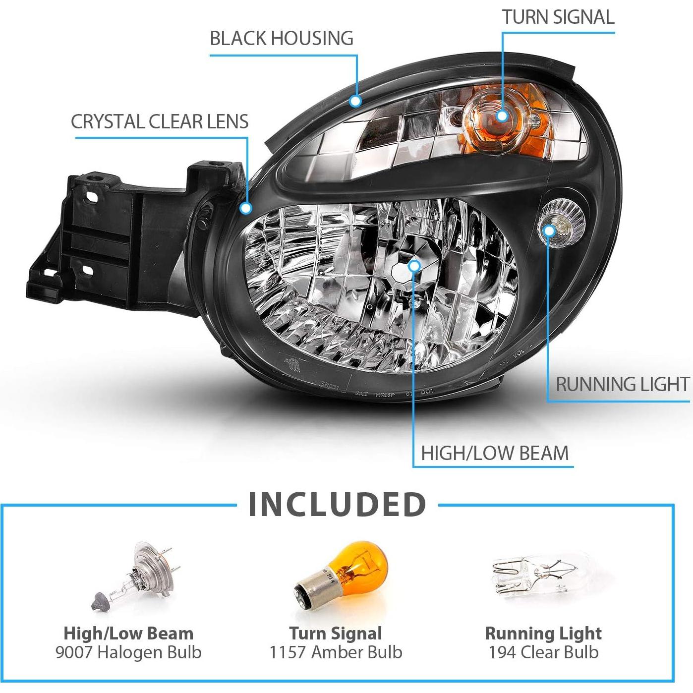 Faros de Reemplazo AmeriLite para Subaru Impreza 2002-2003
