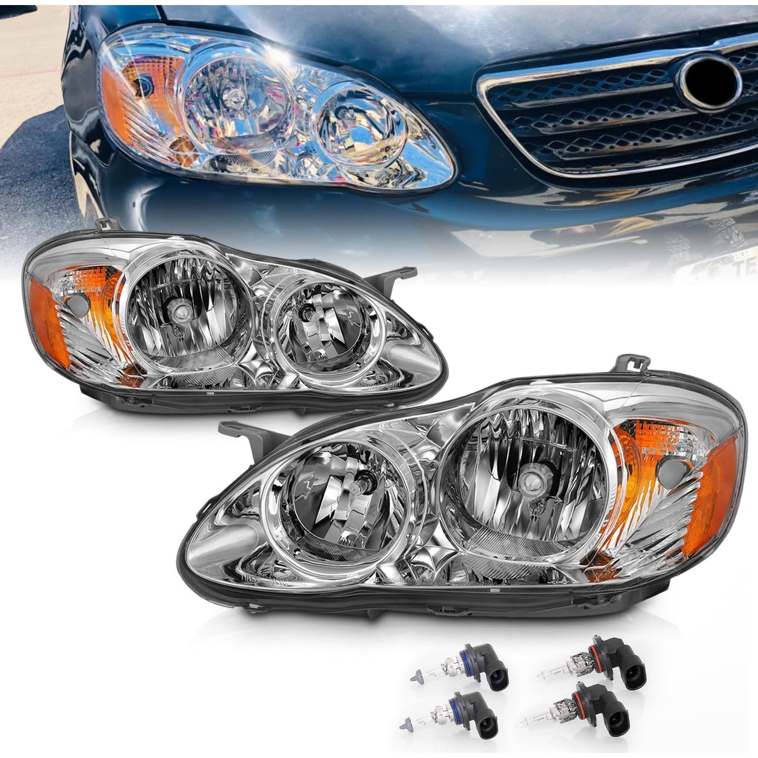 Faros Halógenos AmeriLite para Toyota Corolla 2003-2008
