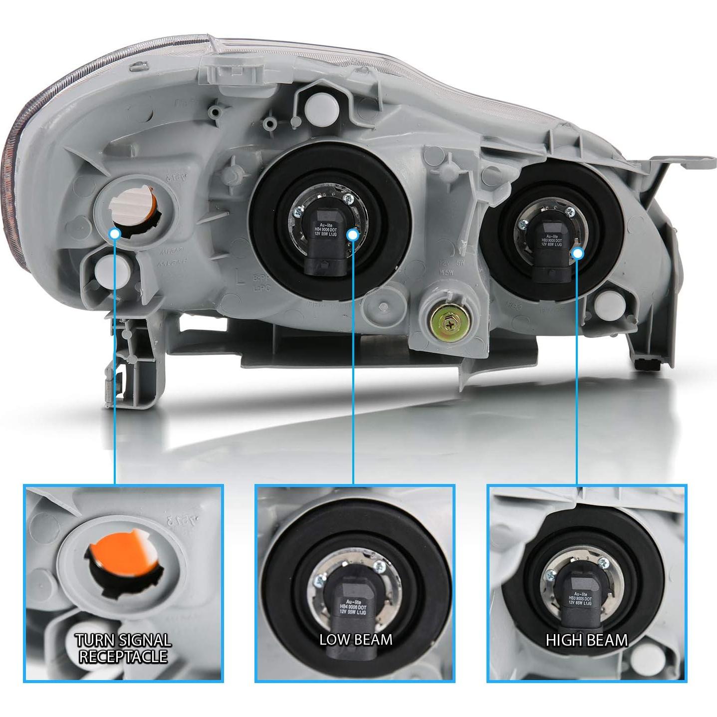 Faros Halógenos AmeriLite para Toyota Corolla 2003-2008