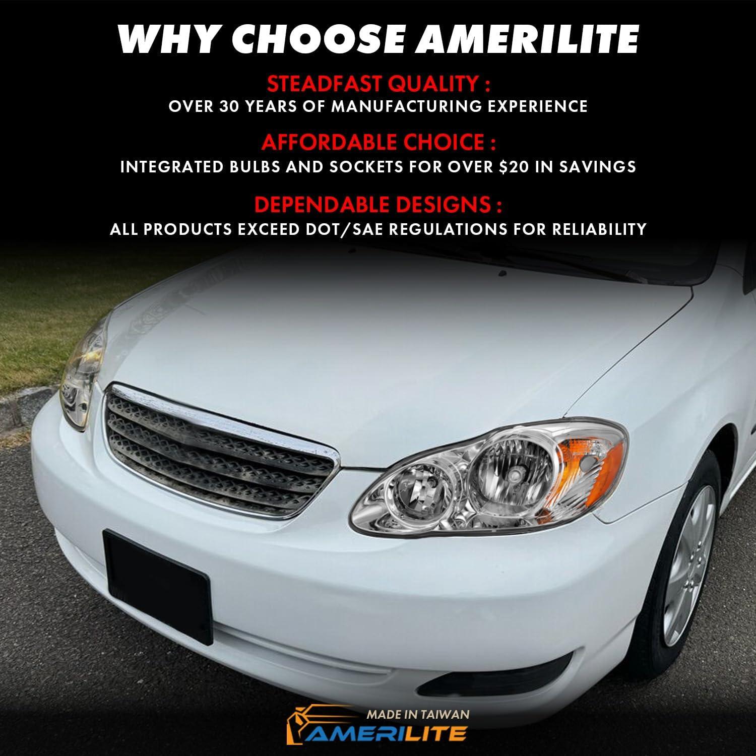 Faros Halógenos AmeriLite para Toyota Corolla 2003-2008