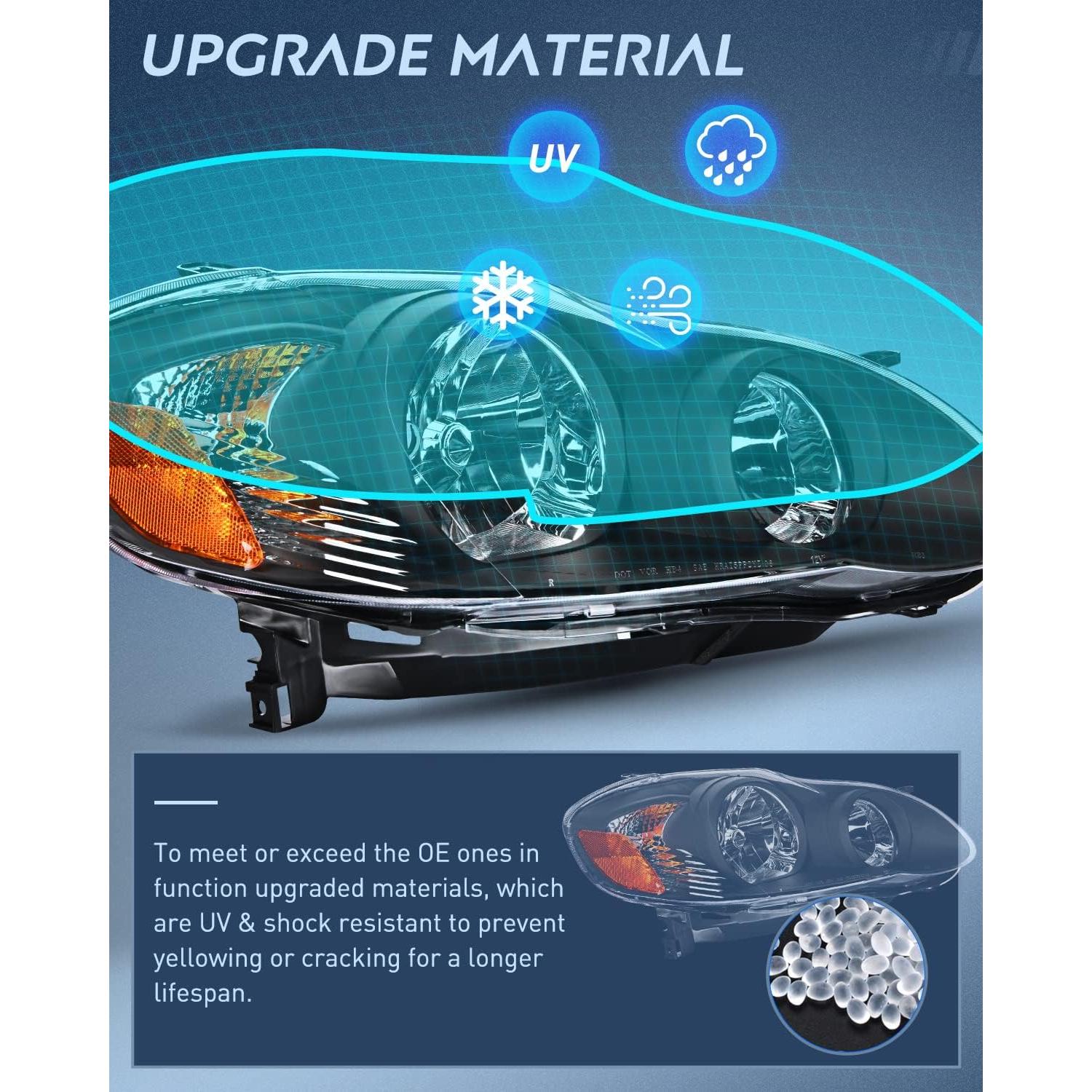 Faros Nilight para Toyota Corolla 2003-2008 Carcasa Negra