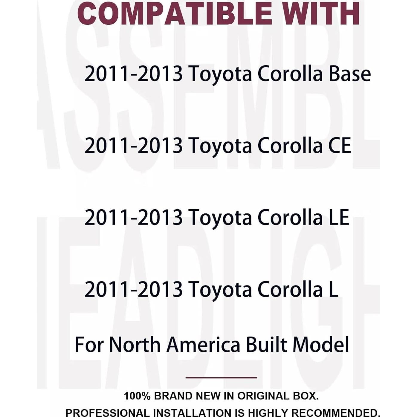 Faros de Reemplazo Aresparts para Toyota Corolla 2011-2013