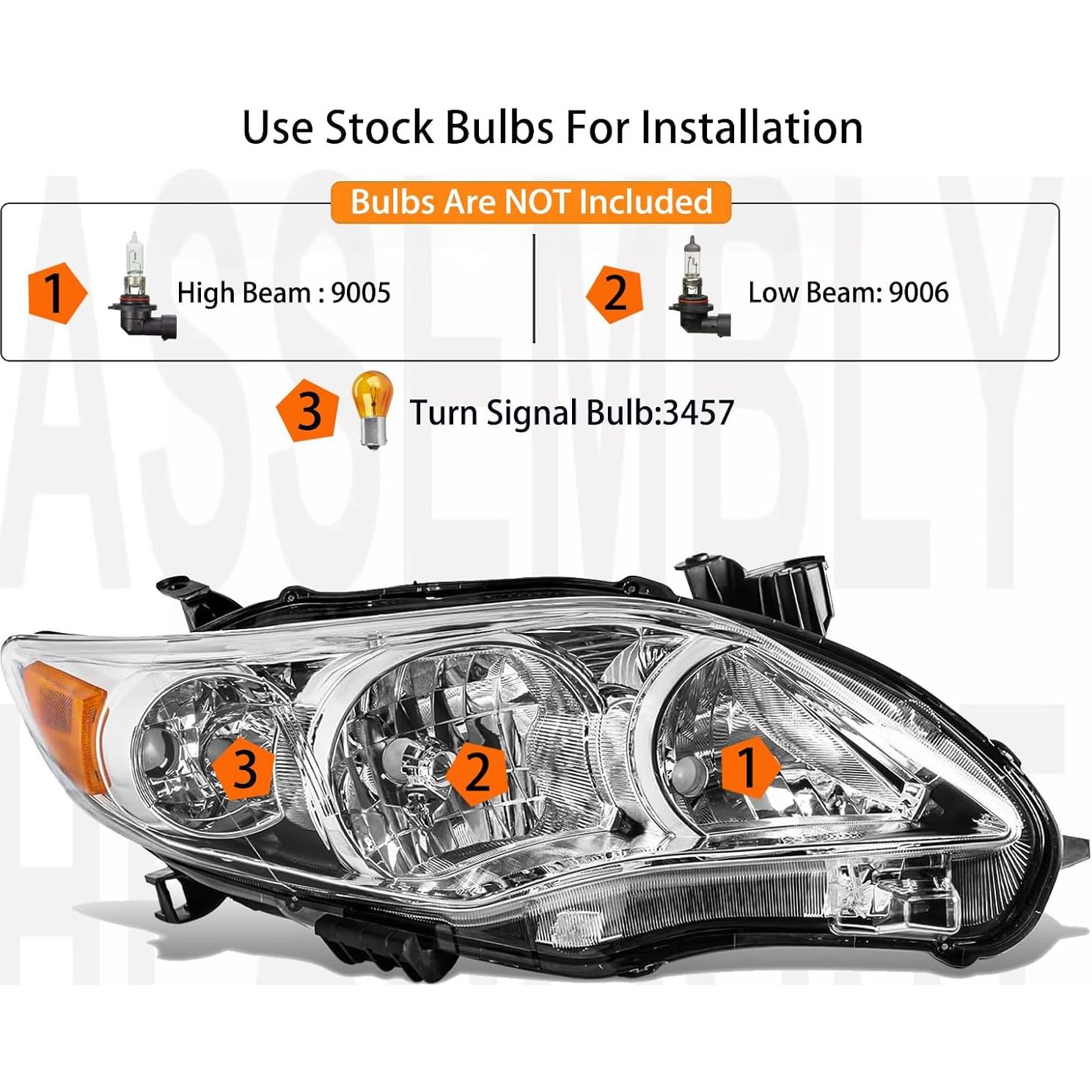 Faros de Reemplazo Aresparts para Toyota Corolla 2011-2013