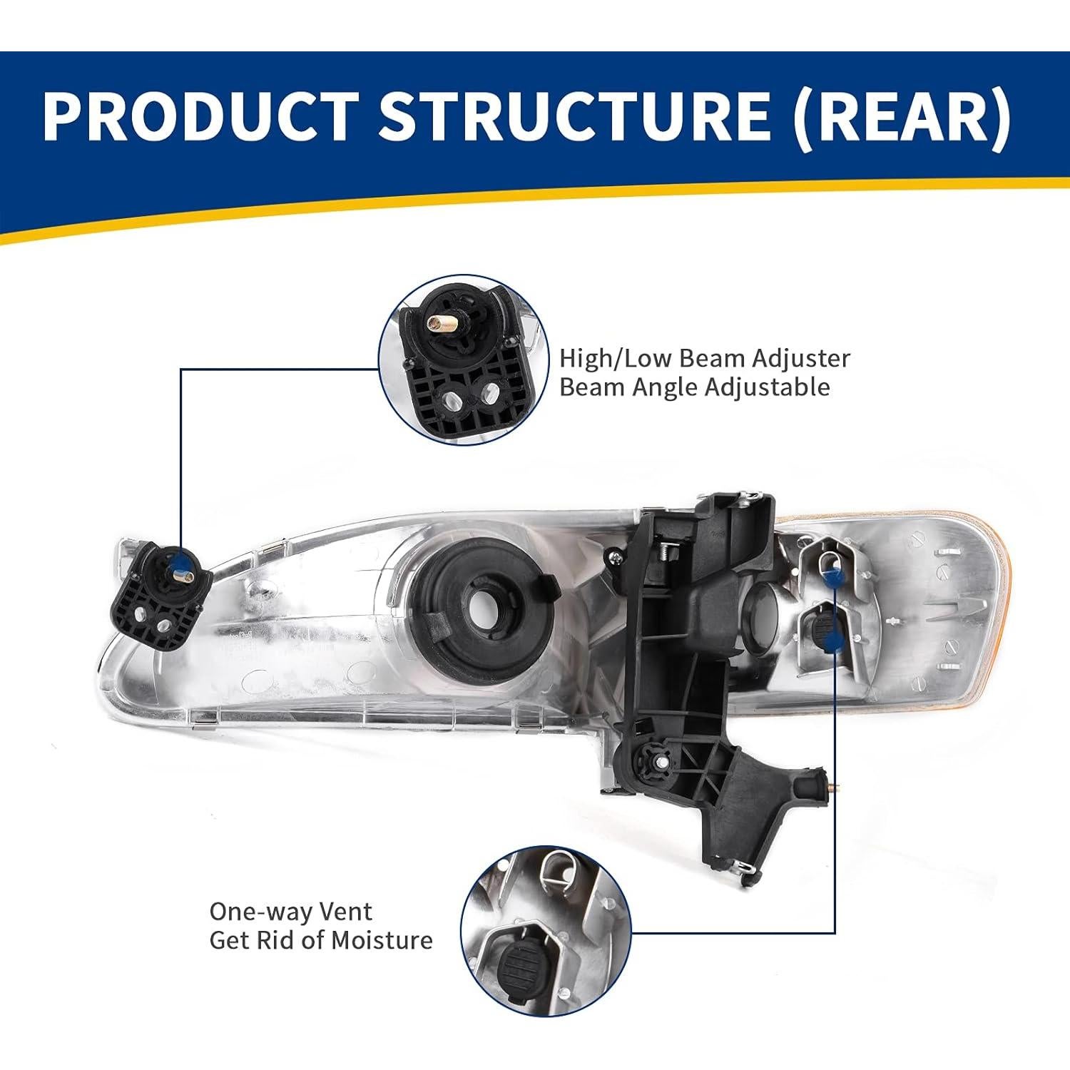 Conjunto de Faros AUTOSAVER88 para Corolla 1998-2000, Lente Claro