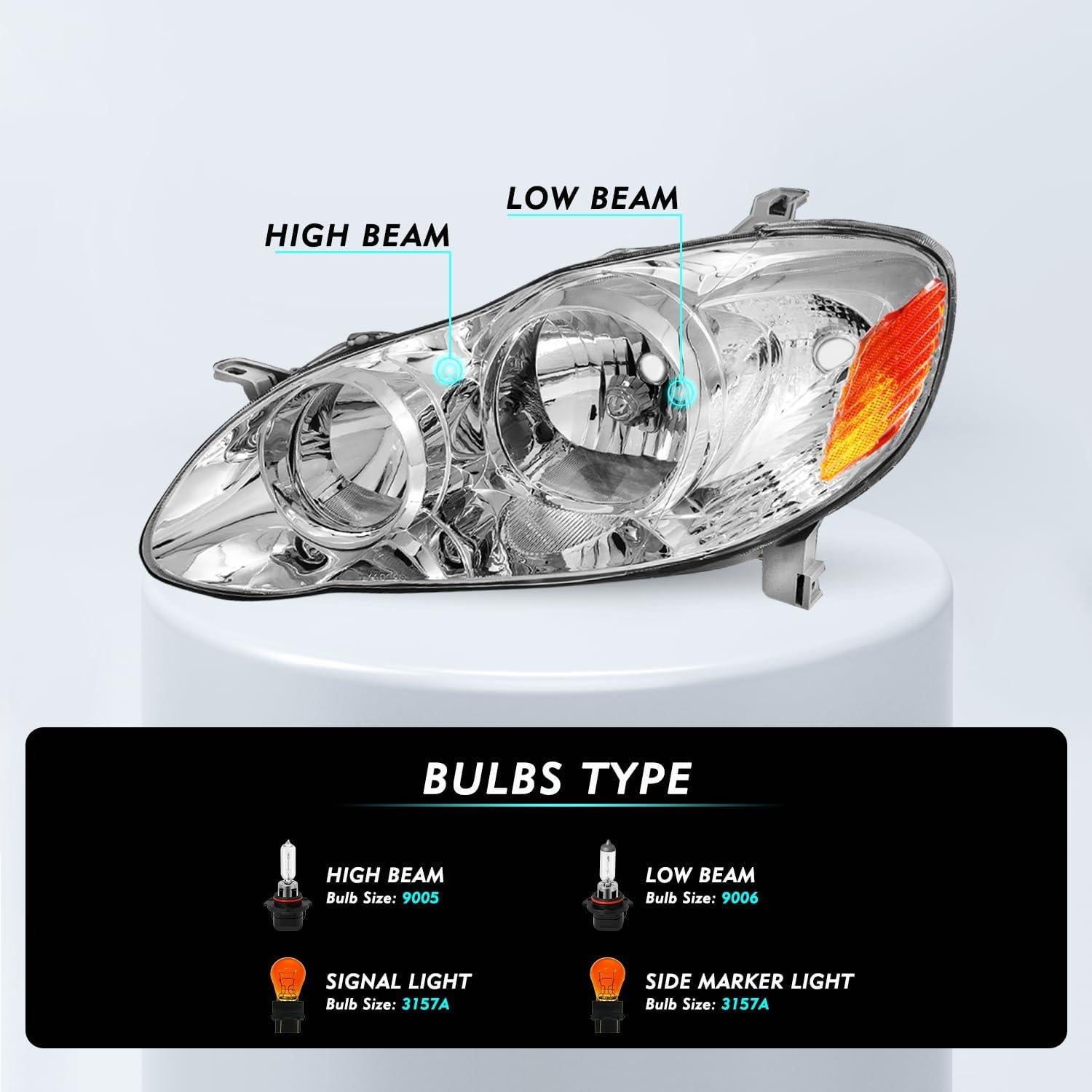 Faros delanteros TUSDAR para Toyota Corolla 2003-2008