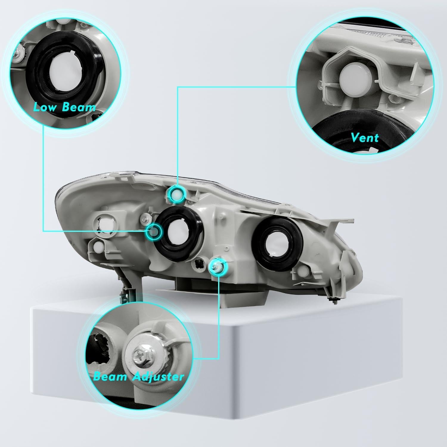 Faros delanteros TUSDAR para Toyota Corolla 2003-2008