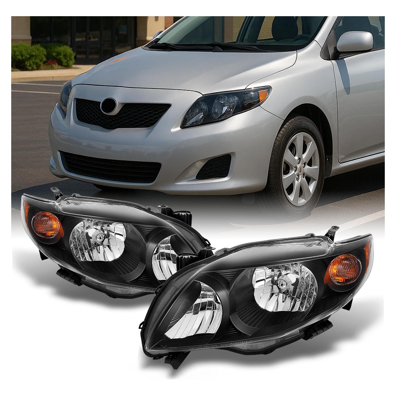 Faros Reemplazo AKKON para Toyota Corolla 2009-2010 Negros