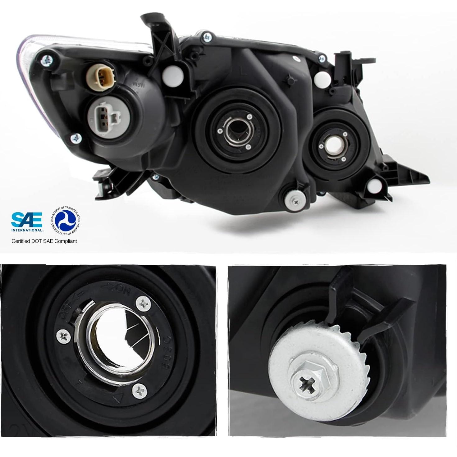 Faros Reemplazo AKKON para Toyota Corolla 2009-2010 Negros