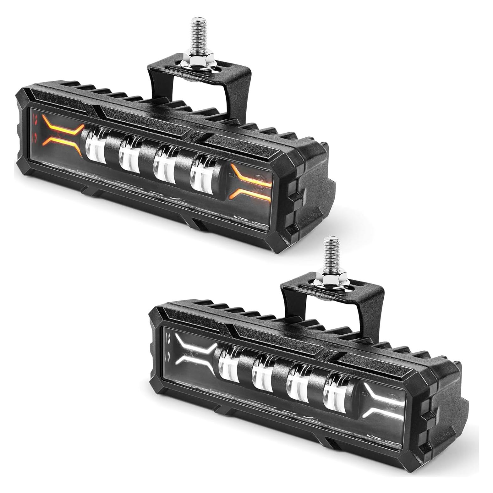 Barras de Luz LED 6 Pulgadas Hozilife 50W Duales Ámbar Blanco