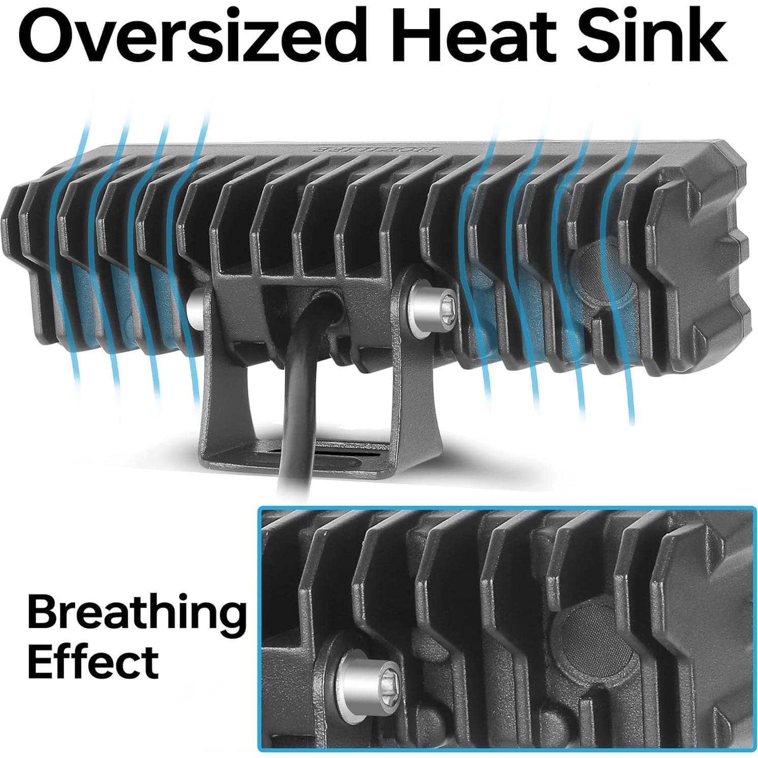 Barras de Luz LED 6 Pulgadas Hozilife 50W Duales Ámbar Blanco