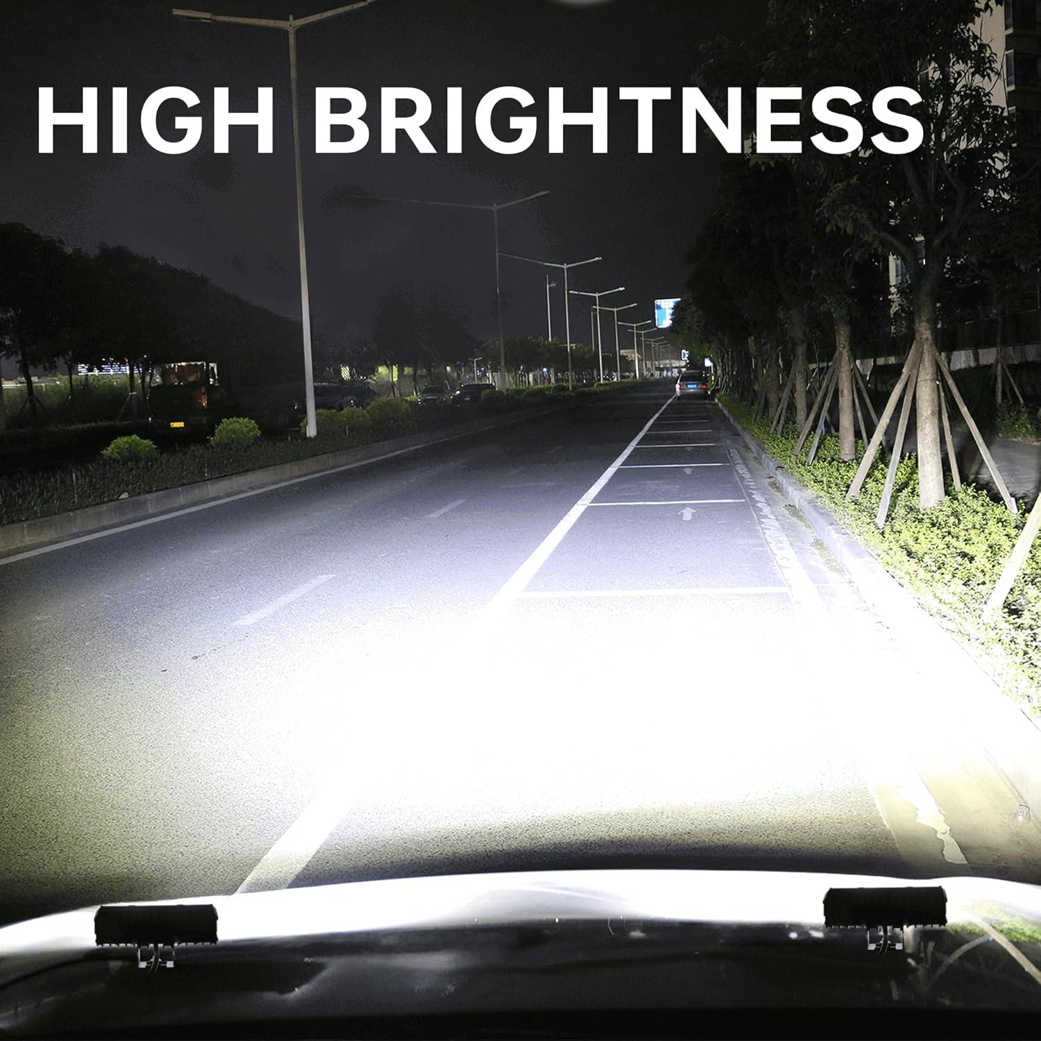 Barras de Luz LED 6 Pulgadas Hozilife 50W Duales Ámbar Blanco