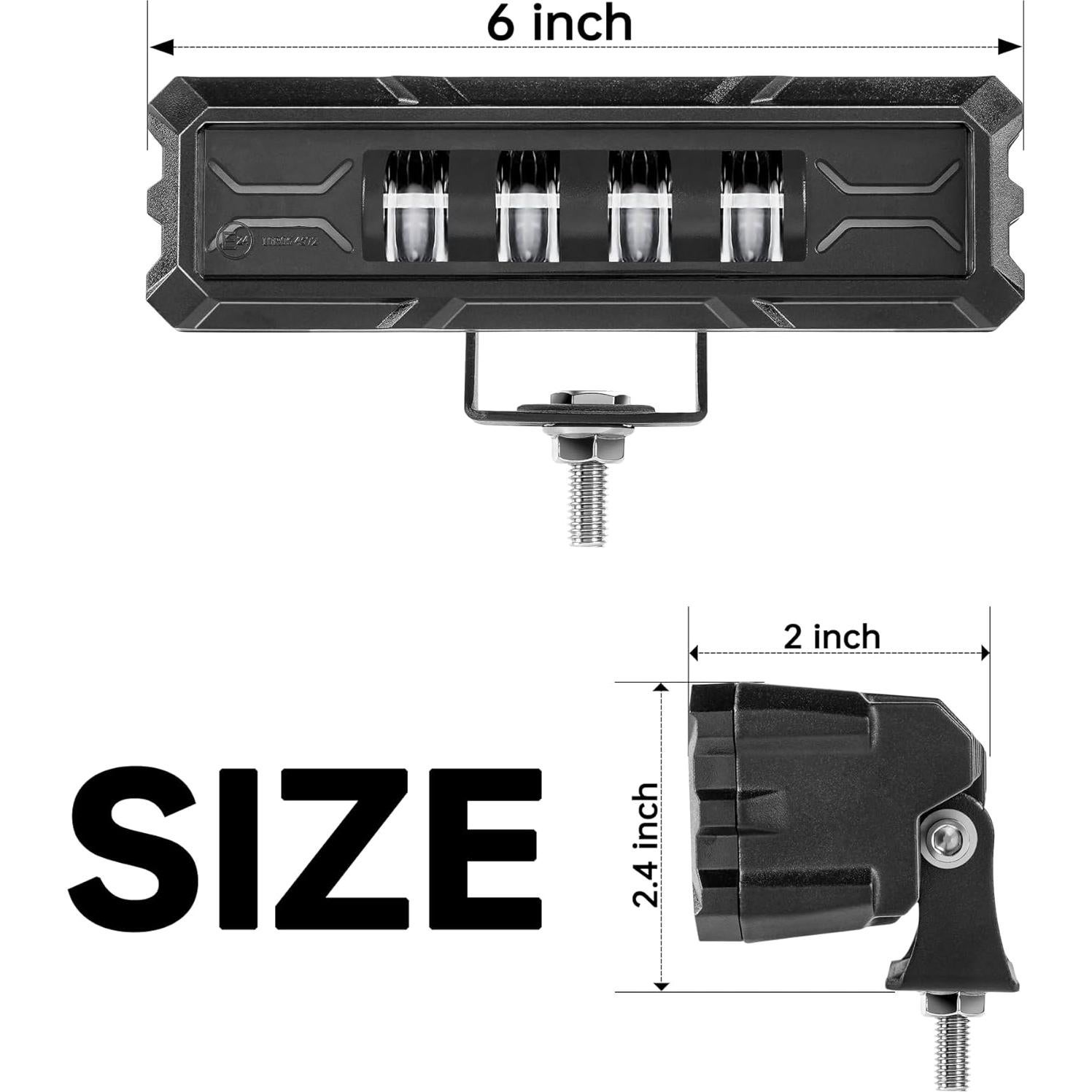 Barras de Luz LED 6 Pulgadas Hozilife 50W Duales Ámbar Blanco
