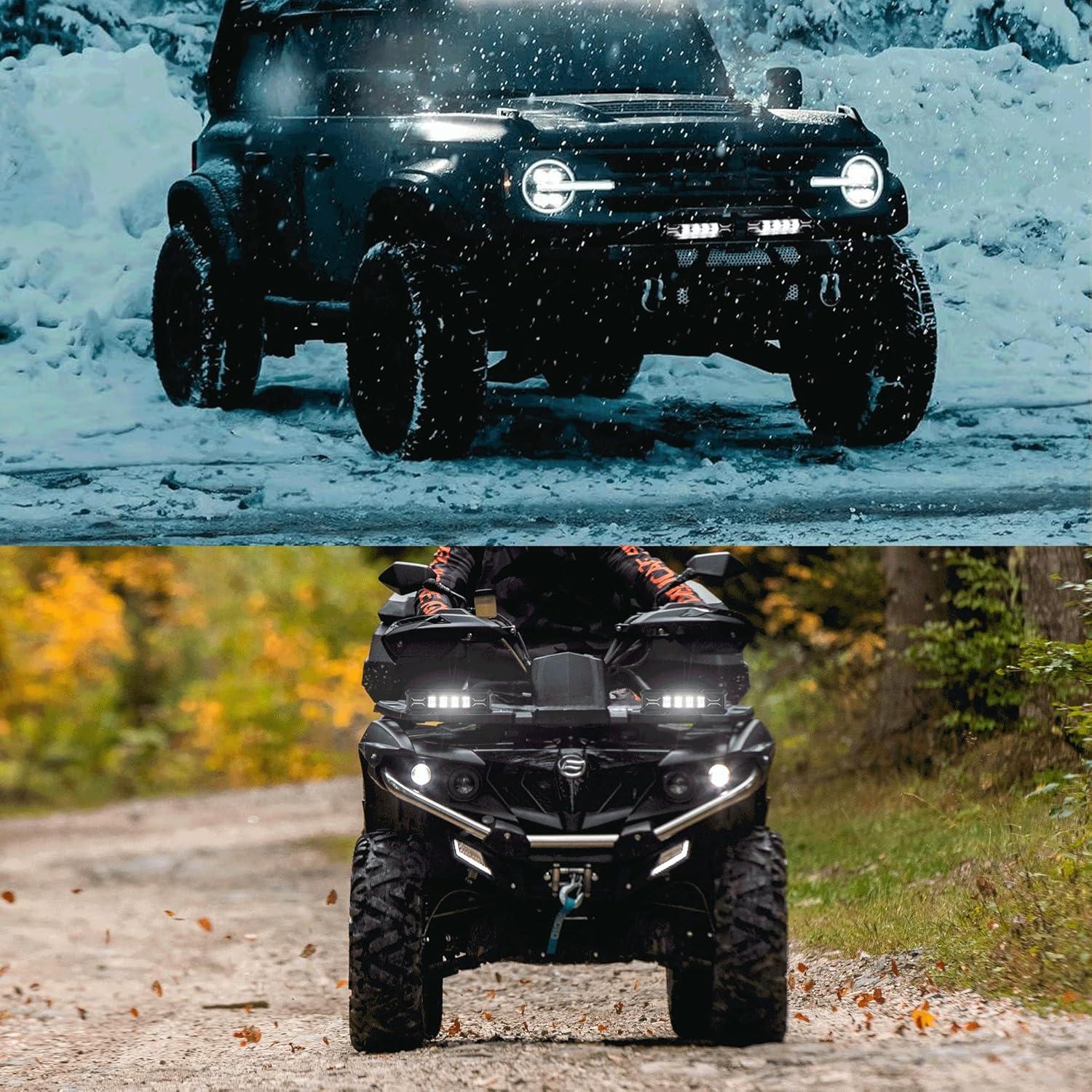 Barras de Luz LED 6 Pulgadas Hozilife 50W Duales Ámbar Blanco