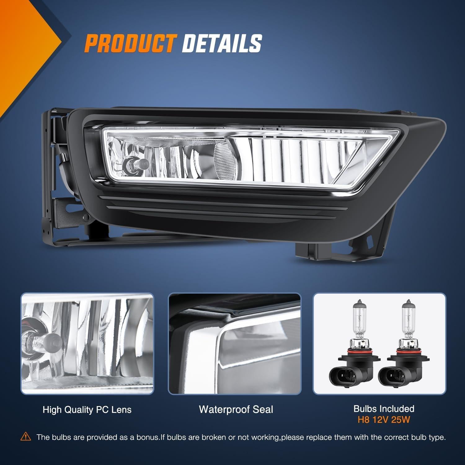 Luces Antiniebla Nilight H8 12V 25W para Honda Accord 2013-2015