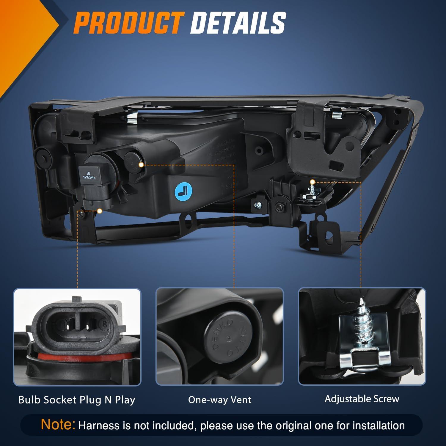 Luces Antiniebla Nilight H8 12V 25W para Honda Accord 2013-2015