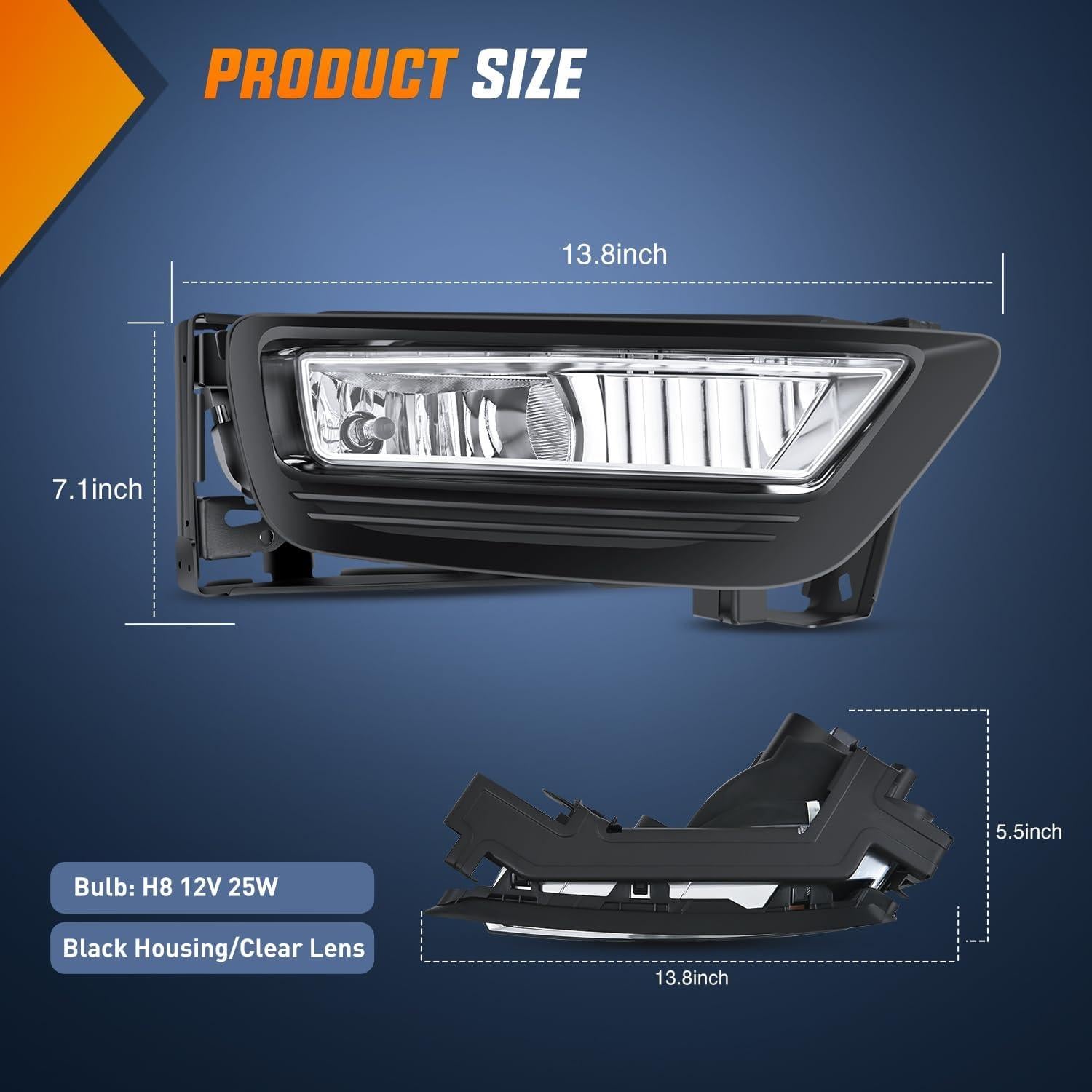 Luces Antiniebla Nilight H8 12V 25W para Honda Accord 2013-2015
