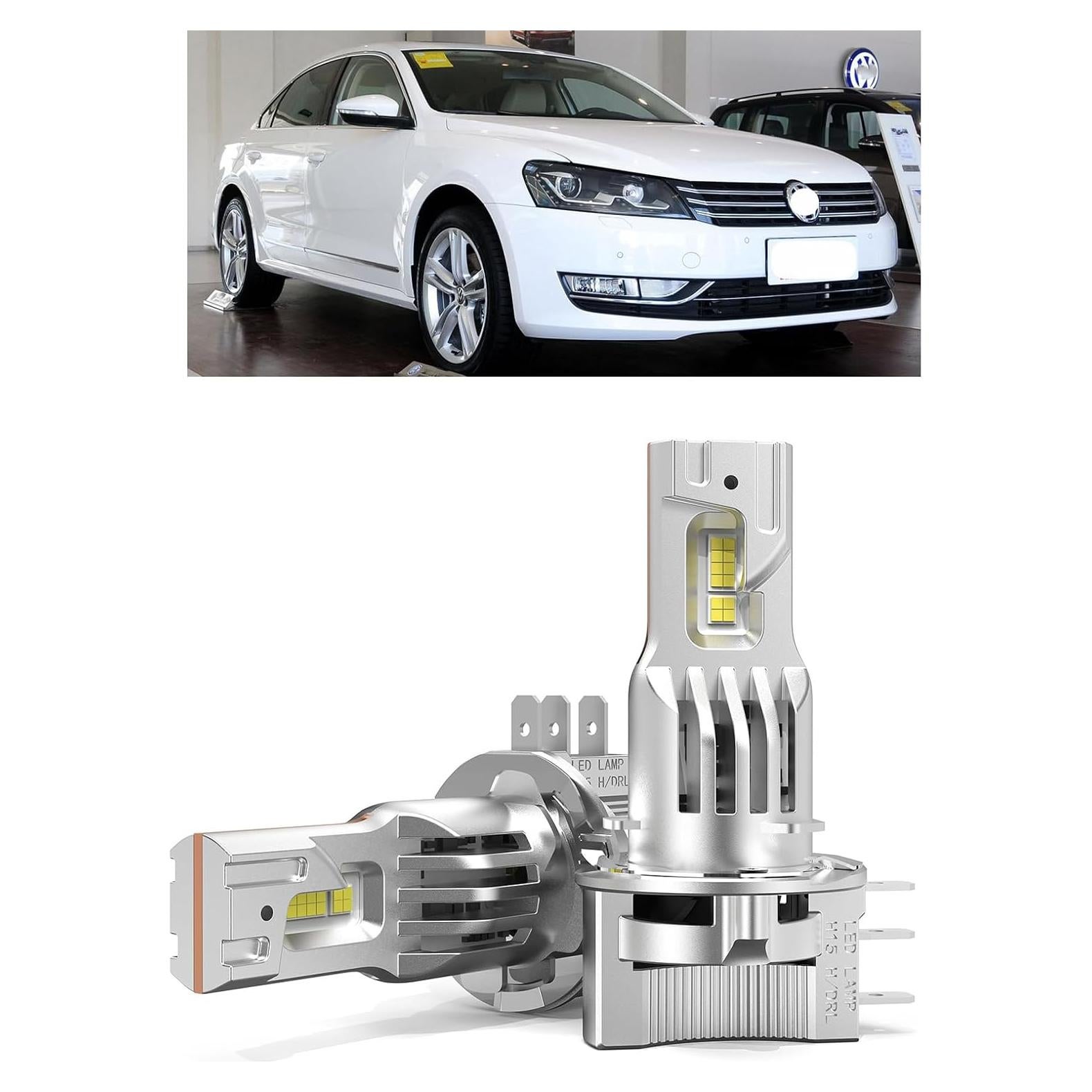 Faros LED ECAHAYAKU H15 Luz Alta 9000LM 6000K para VW