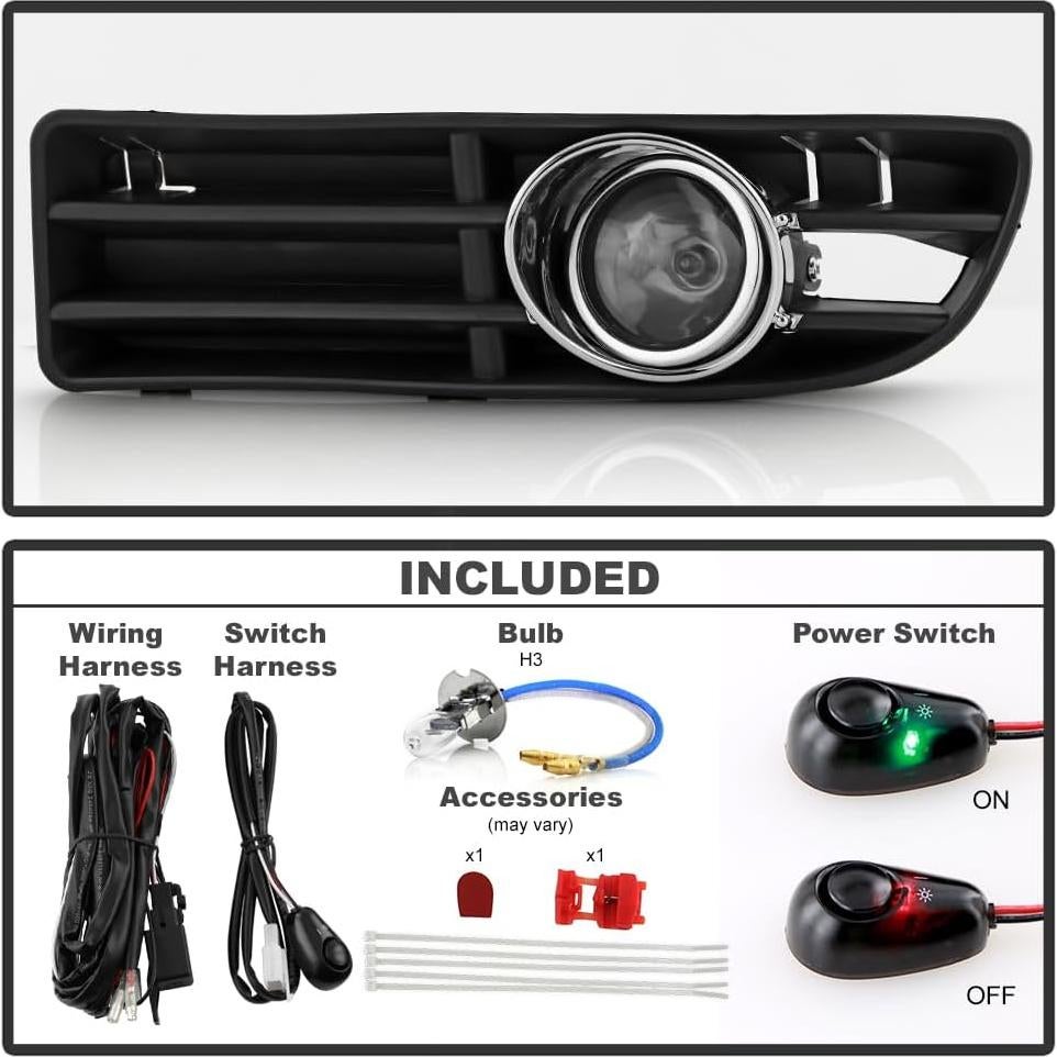 Luces de Niebla ACANII para VW Jetta Mk4 1999-2004 - Lente Ahumado