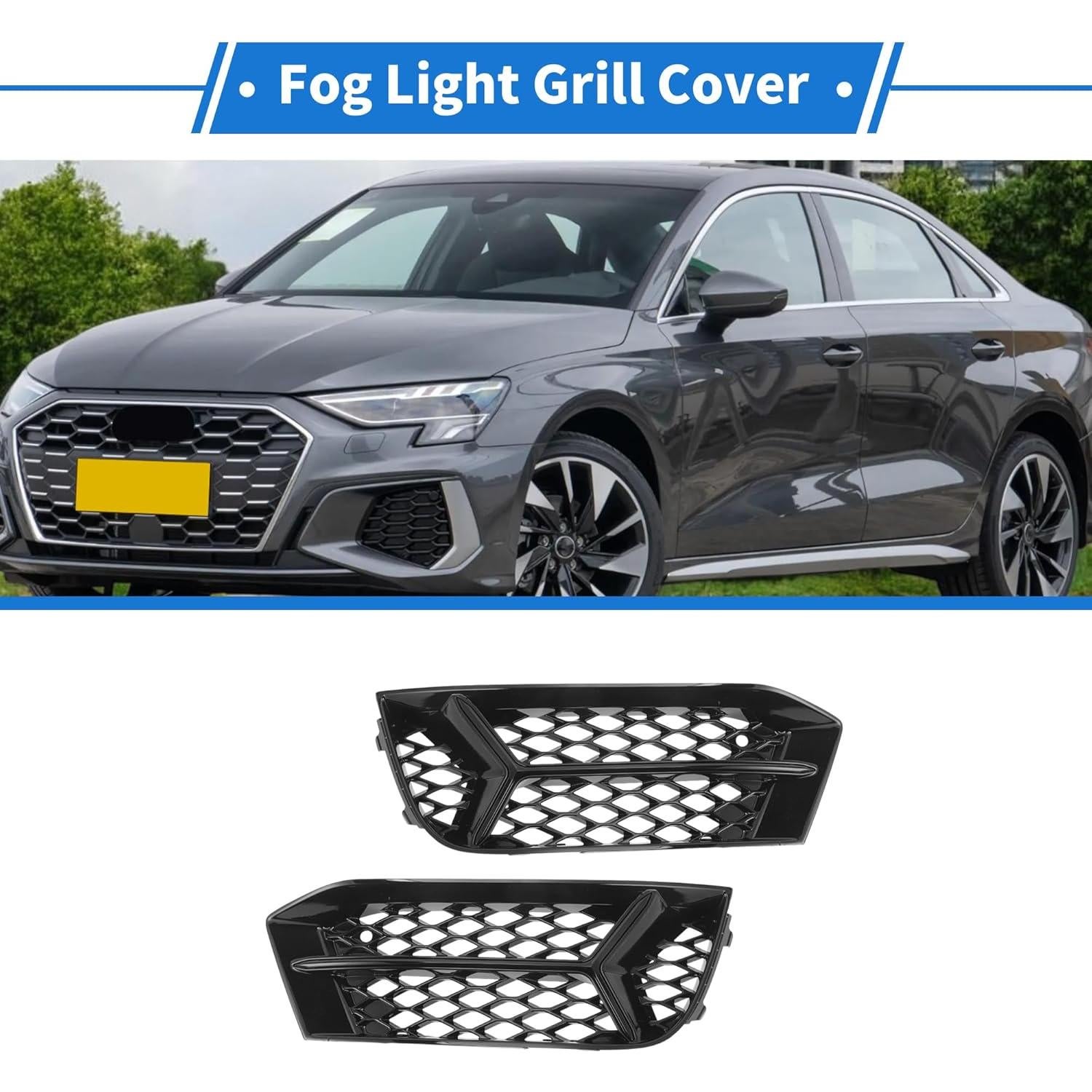 Cubiertas de Rejilla de Luz Antiniebla INFINAUTO para Audi A3 17-20