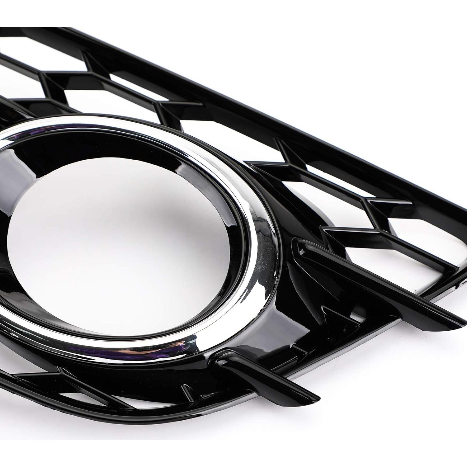 Rejilla de Parachoques Topteng para Luz de Niebla Audi A4/S4 2008-2012 Cromo