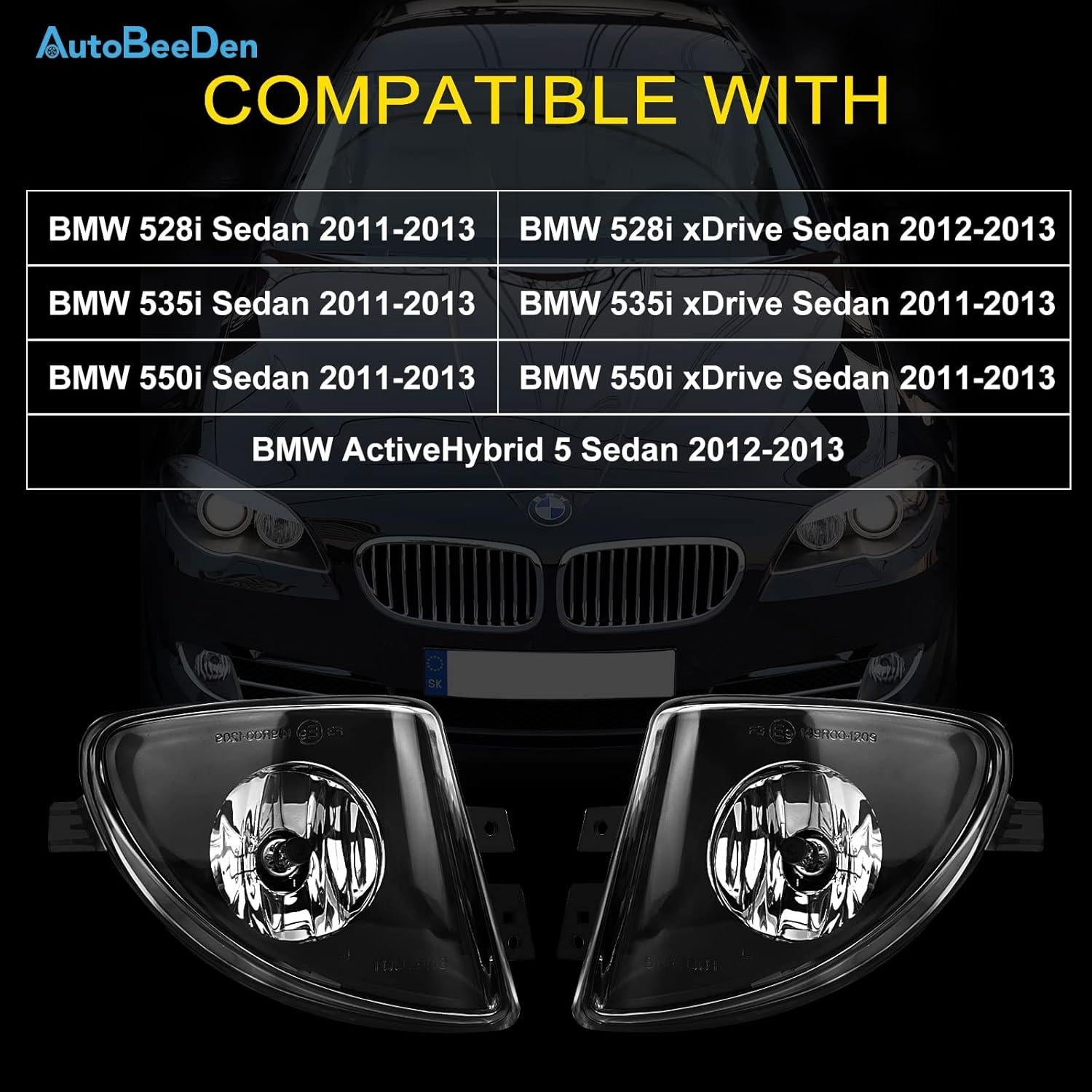Luces Antiniebla AutoBeeDen Humo para BMW Serie 5 2011-2013