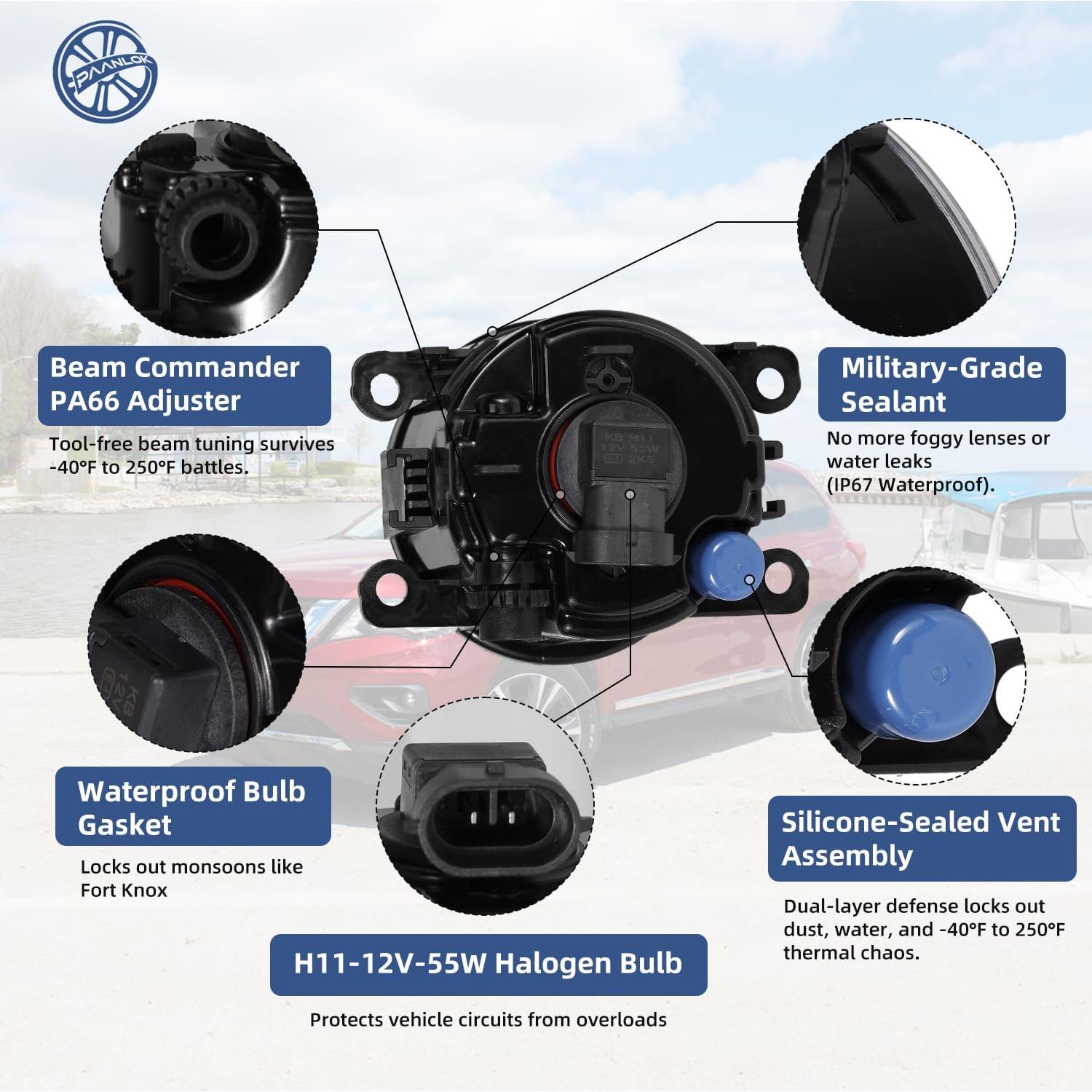 Luces Antiniebla PAANLOK para Ford, Nissan, Honda - 55W